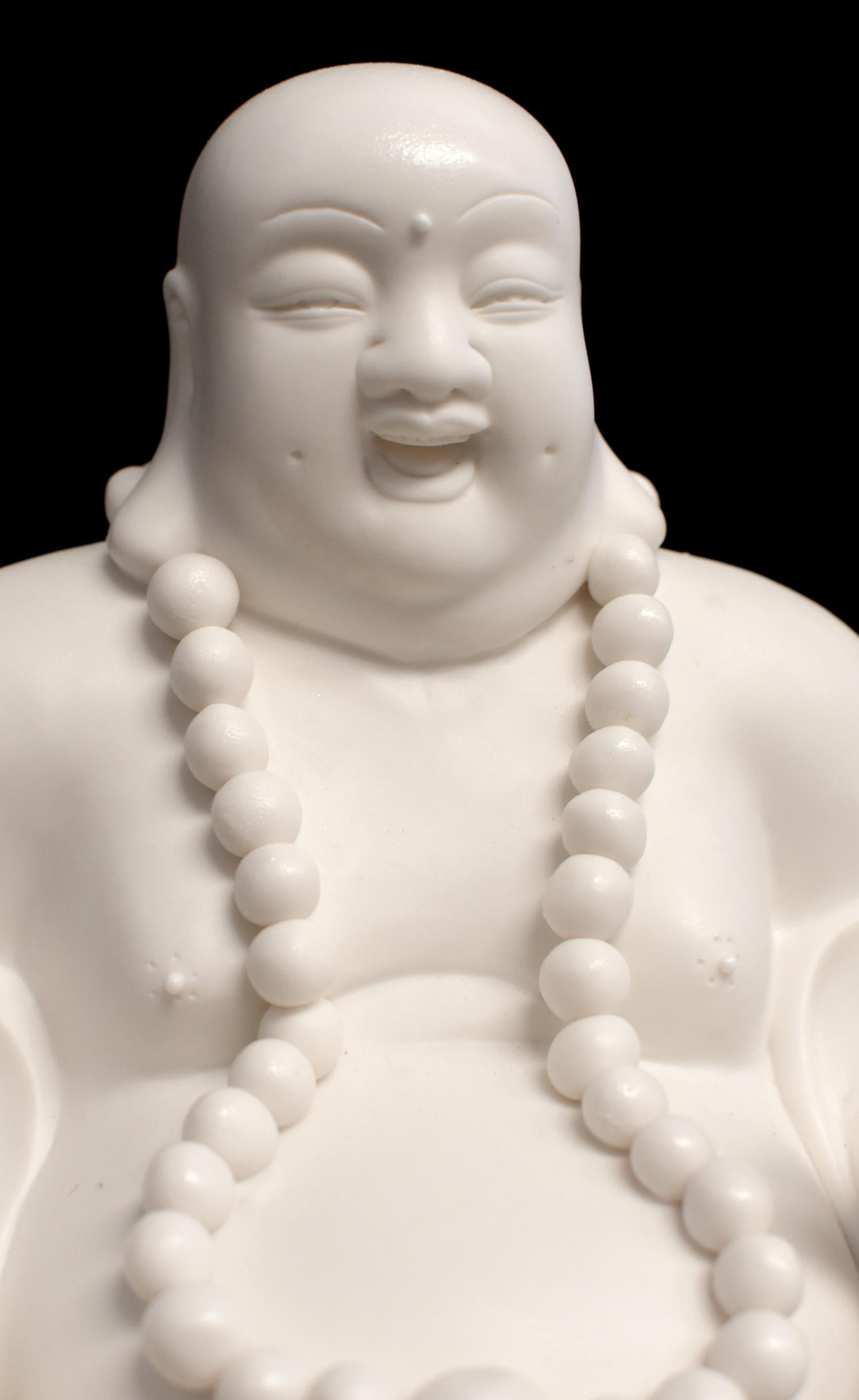 Contemporary Blanc De Chine De Hua Porcelain Happy Buddha