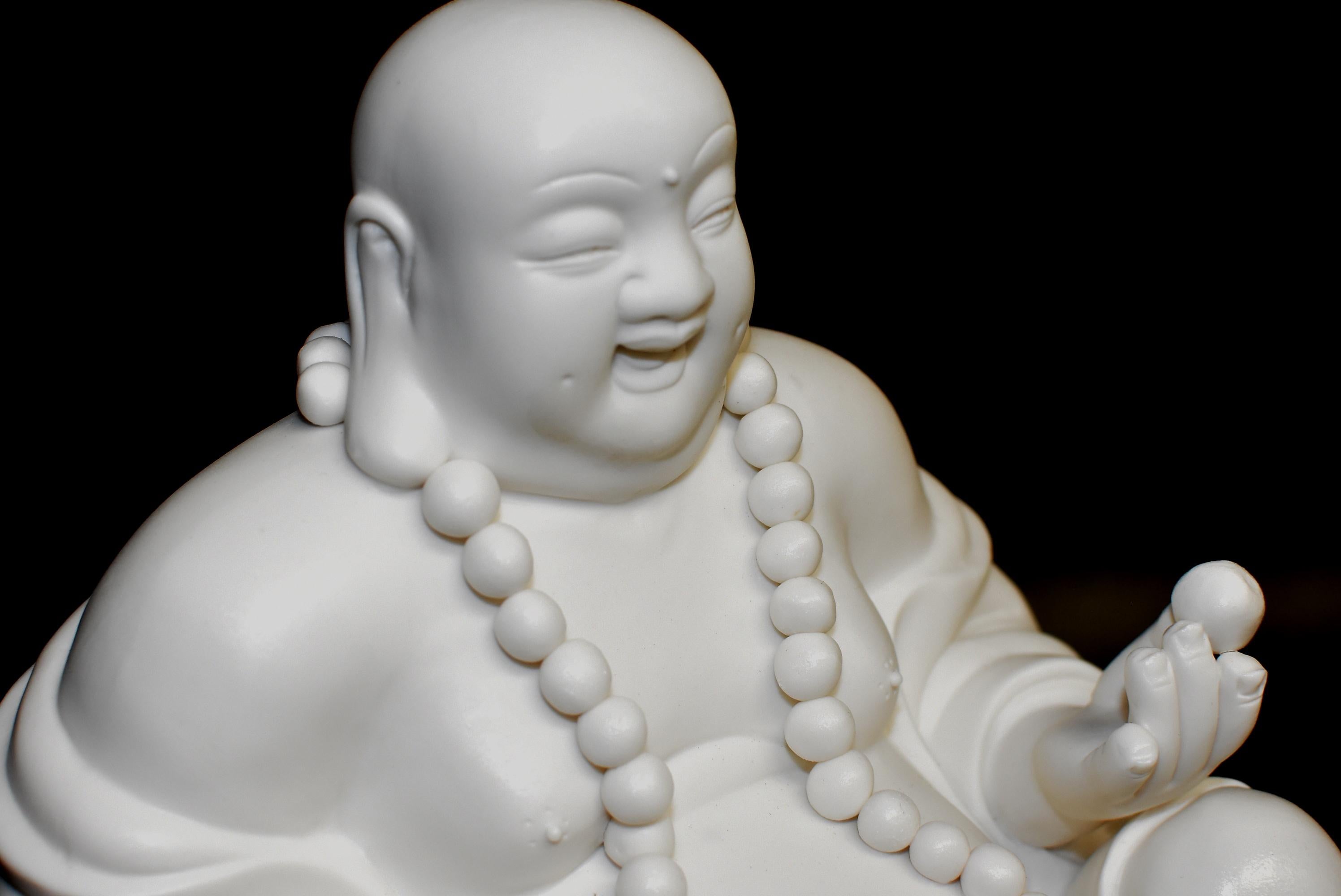 Blanc De Chine De Hua Porcelain Happy Buddha In New Condition In Somis, CA