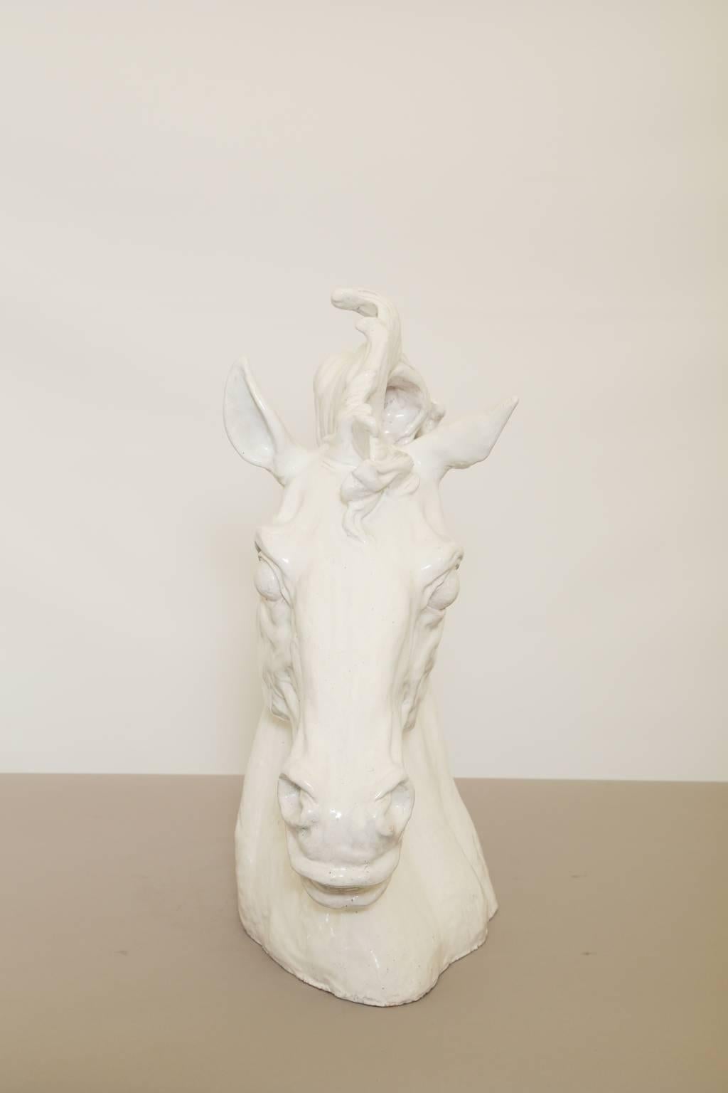 Blanc de Chine Horse Bust In Excellent Condition In West Palm Beach, FL