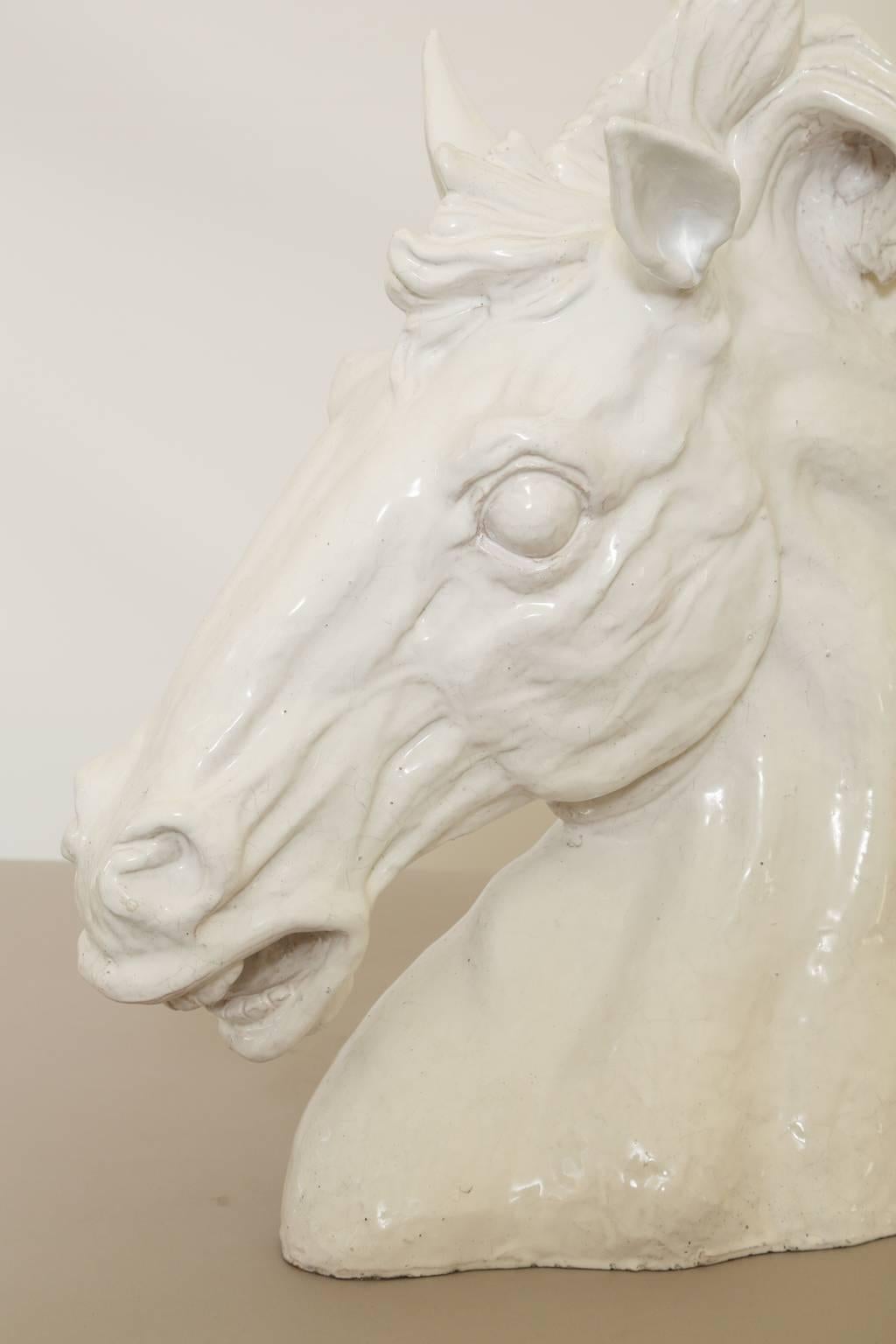 20th Century Blanc de Chine Horse Bust