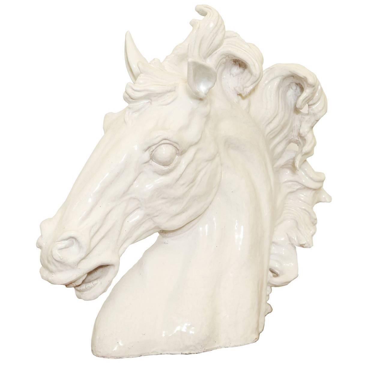 Blanc de Chine Horse Bust