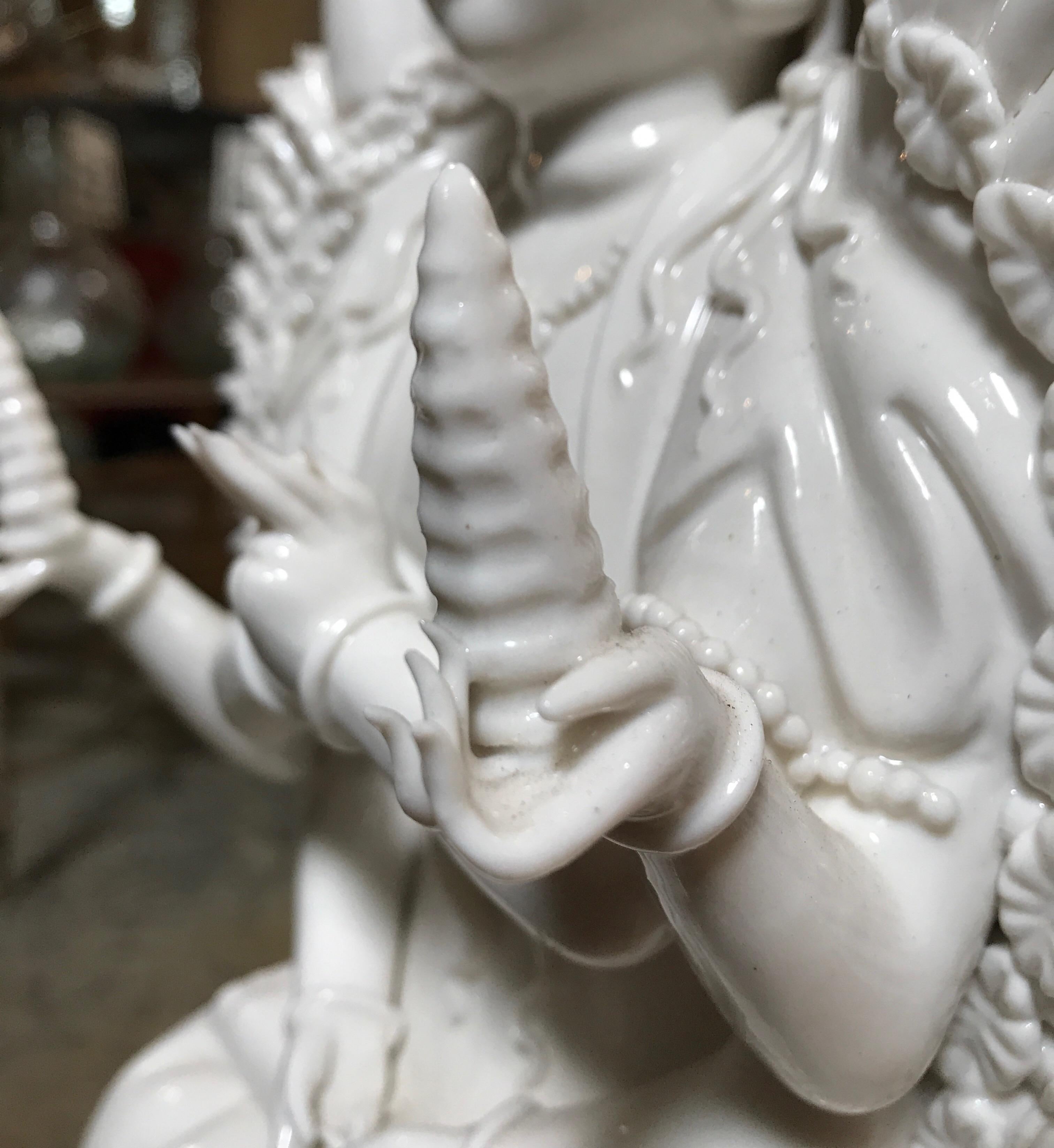 Blanc De Chine Large Quan Yin Porcelain Statue 11