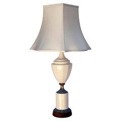 Mid-Century Modern Blanc de Chine Urn Lamp on Pedestal, USA
