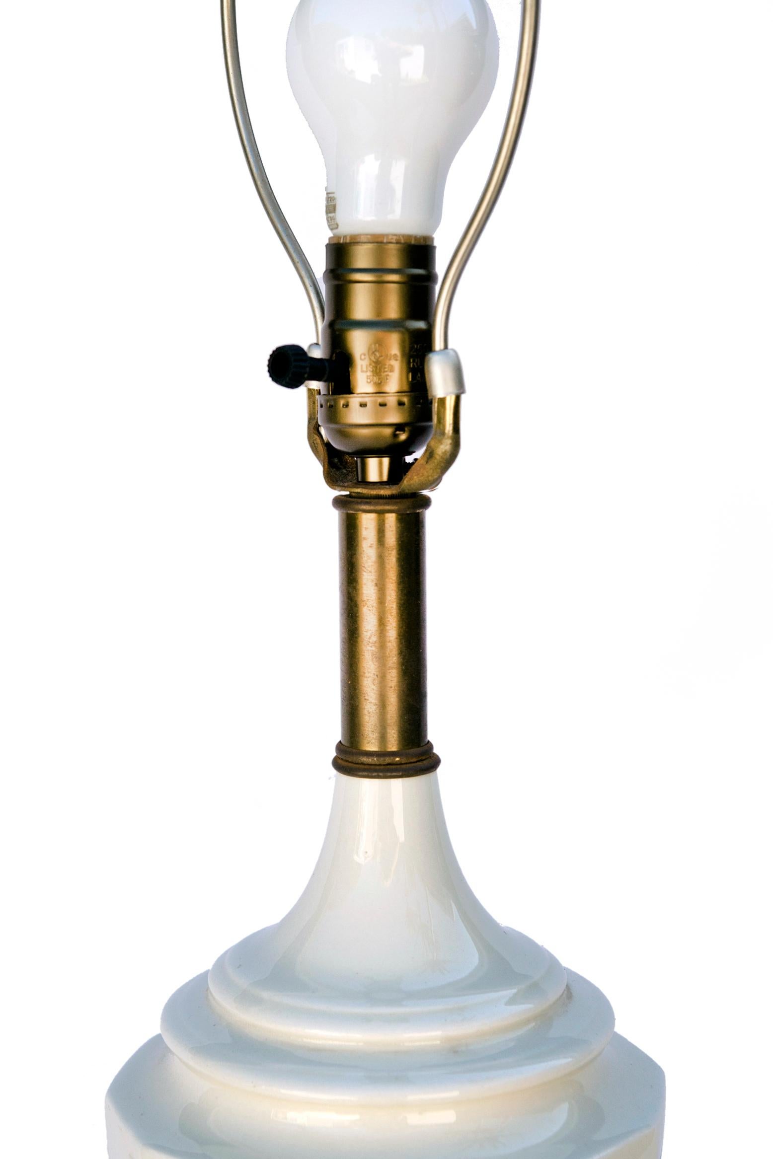 Blanc de Chine & Metal Urn Lamp on Pedestal  For Sale 2