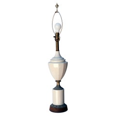 Blanc de Chine & Metal Urn Lamp on Pedestal 