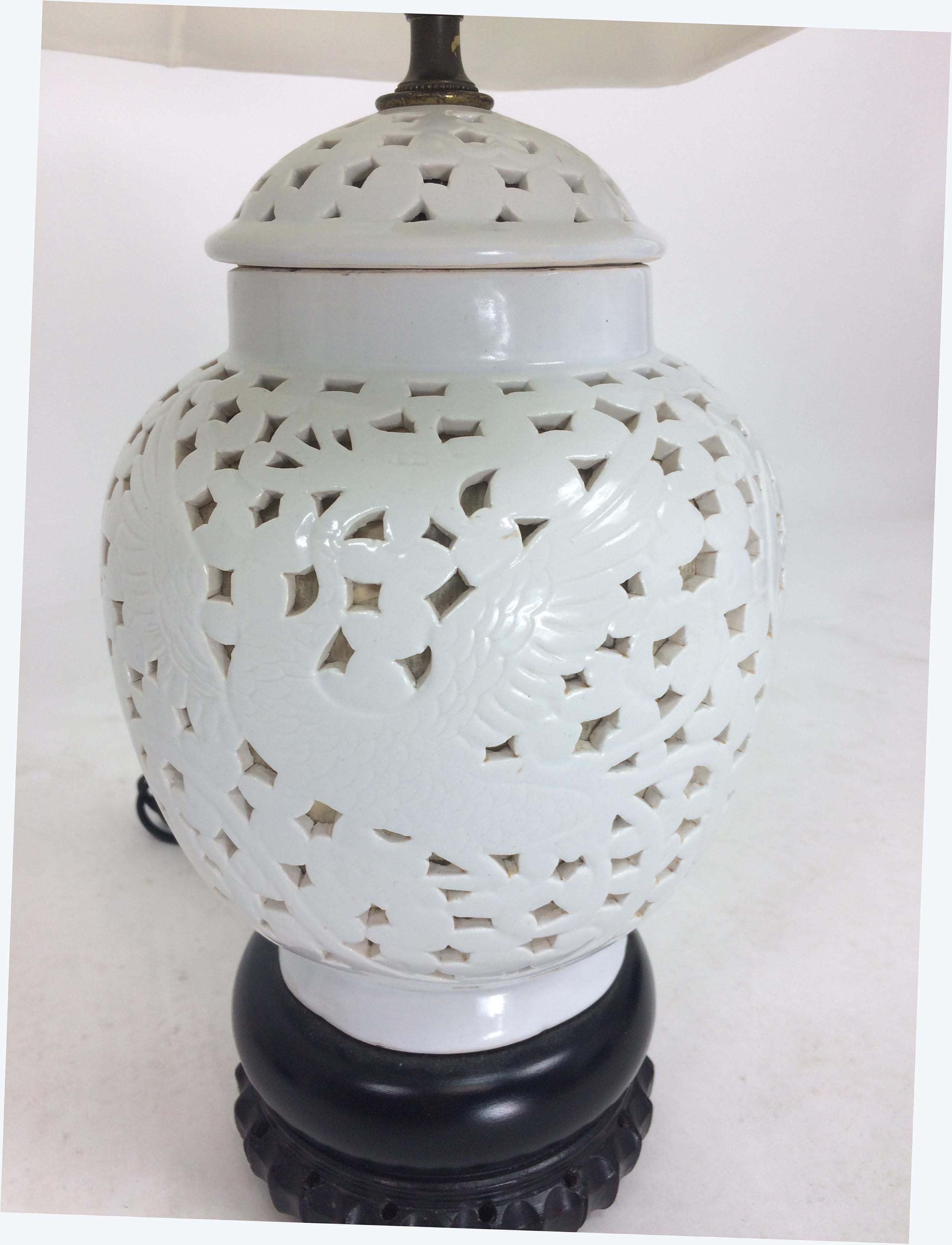 Blanc de Chine Pierced Table Lamps 1