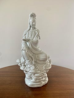 Blanc De Chine Porcelain Chinese Goddess Statue
