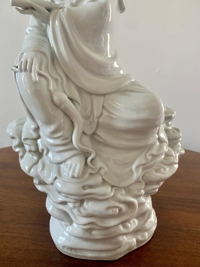 20th Century Blanc De Chine Porcelain Chinese Goddess Statue