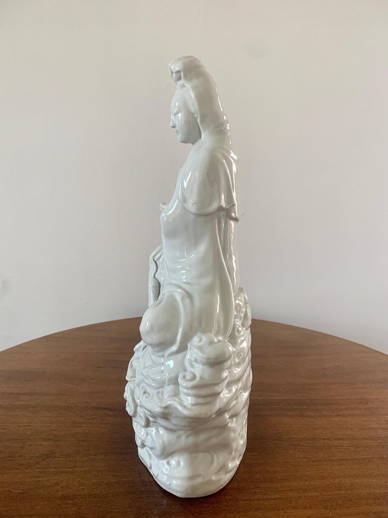 Blanc De Chine Porcelain Chinese Goddess Statue 3