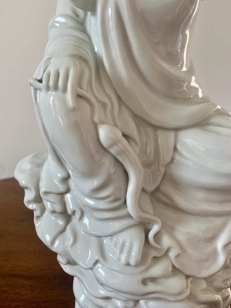 Blanc De Chine Porcelain Chinese Goddess Statue 4
