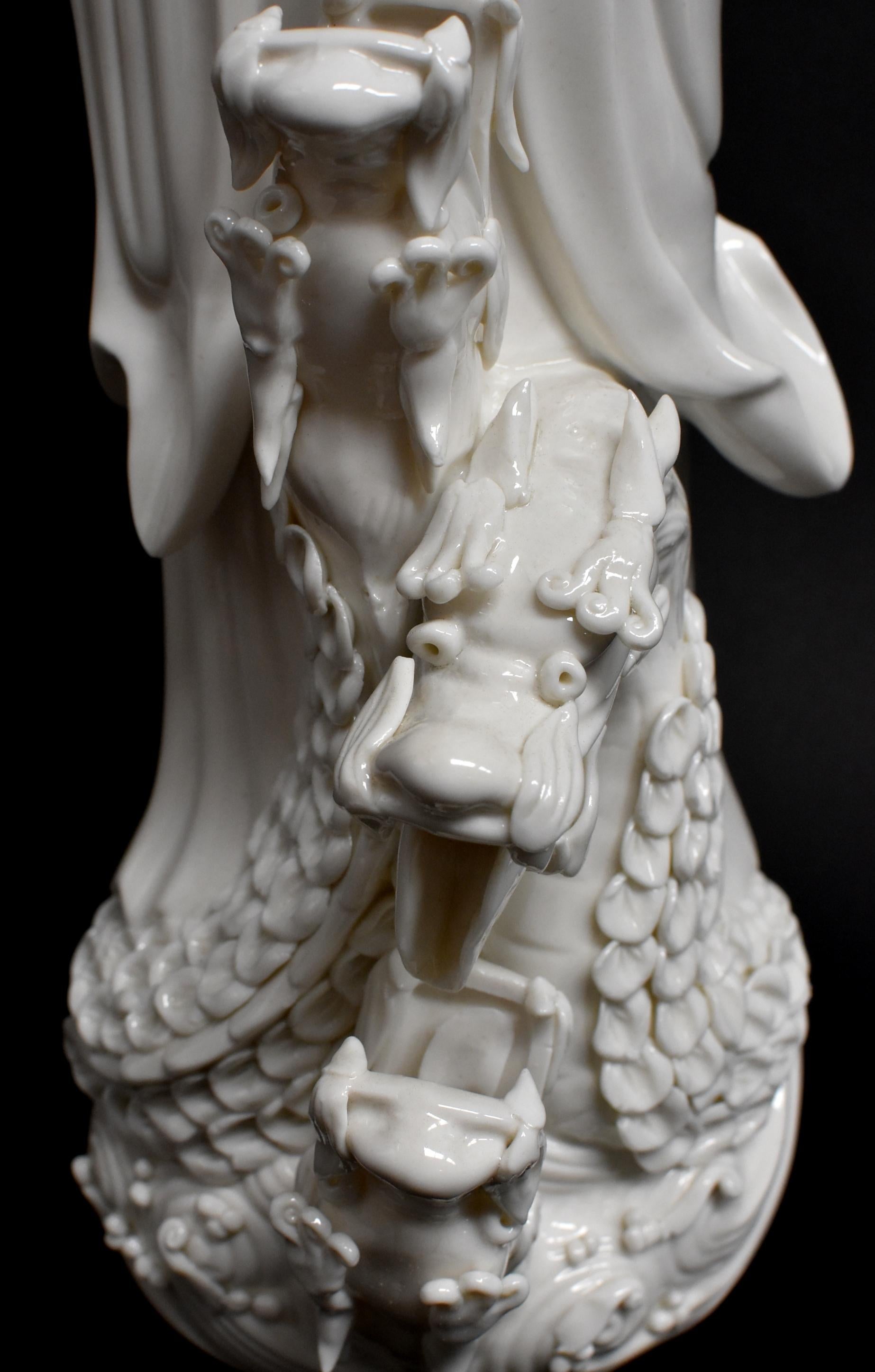 Hand-Crafted Blanc De Chine Porcelain Guan Yin Water Fountain