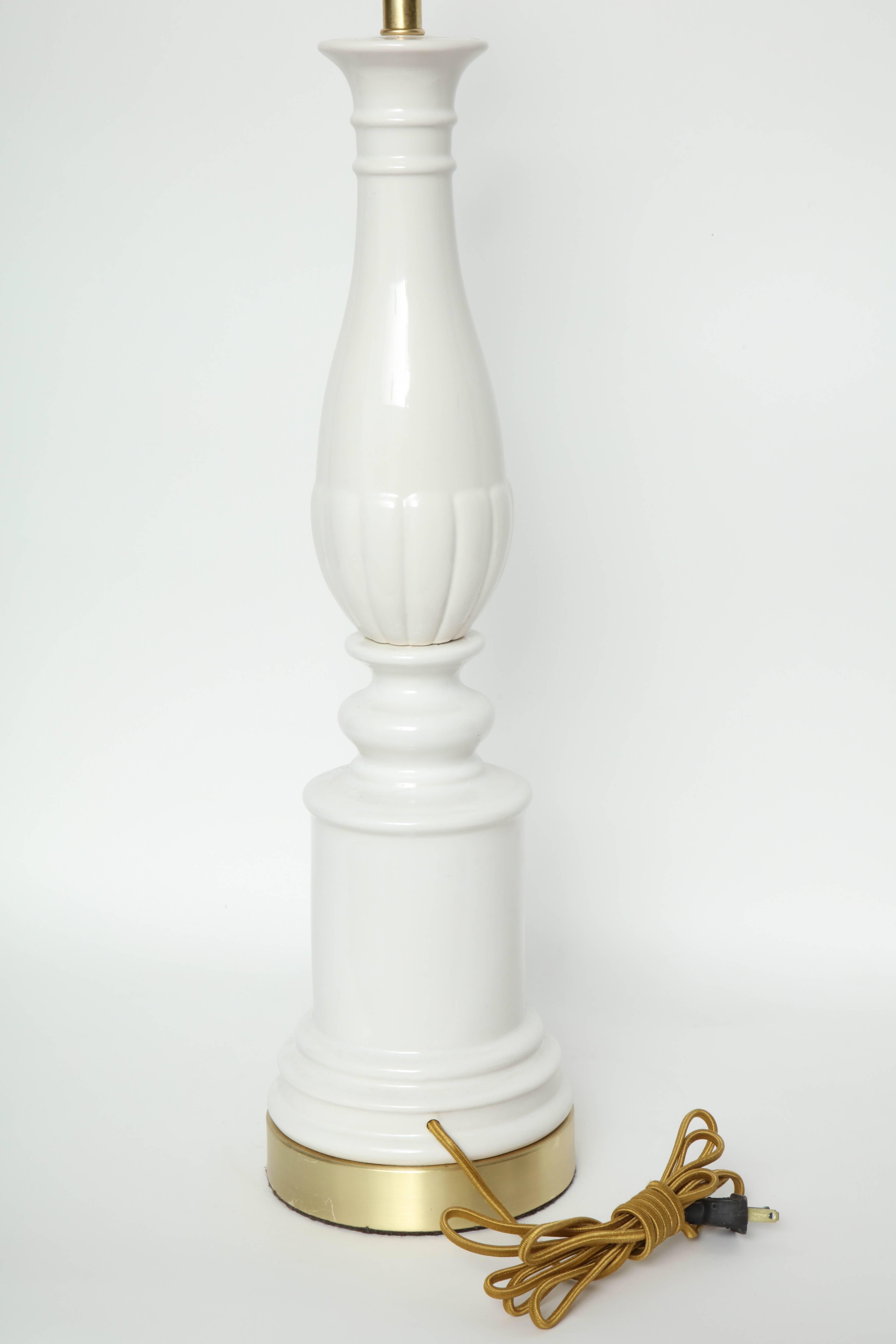 Blanc De Chine Baluster Porcelain Lamps In Excellent Condition For Sale In New York, NY