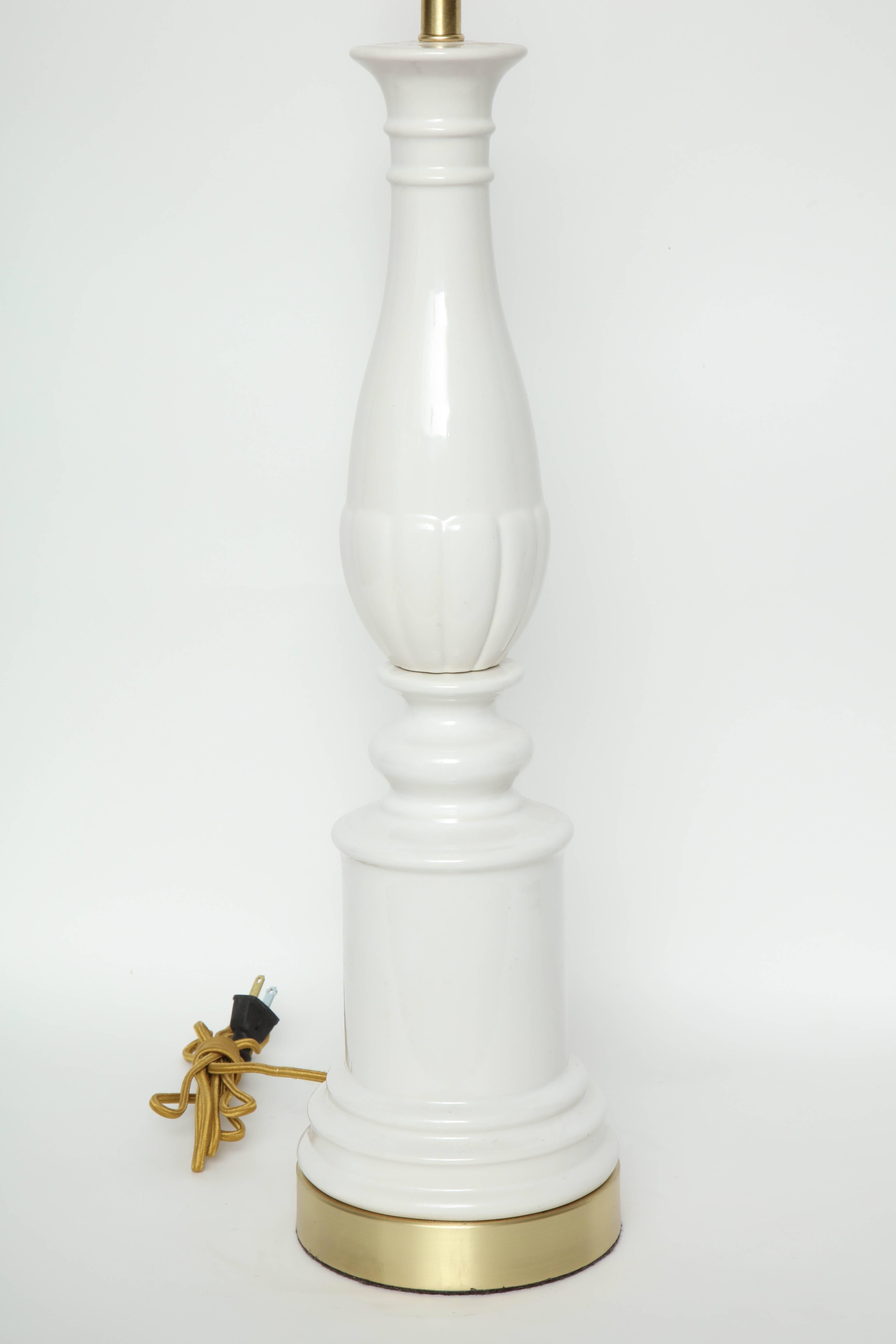 20th Century Blanc De Chine Baluster Porcelain Lamps For Sale