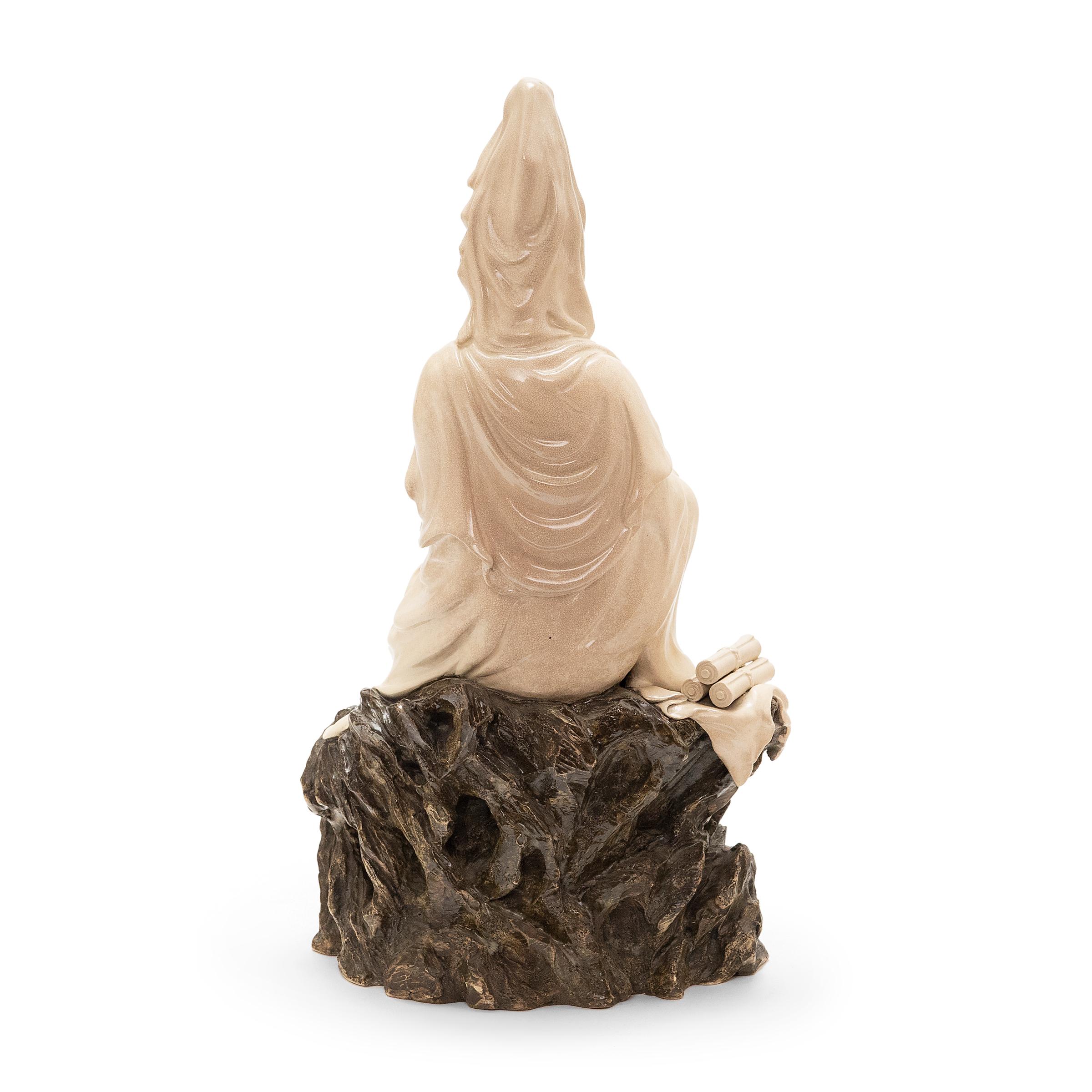 Qing Blanc de Chine Seated Guanyin Sculpture, c. 1900 For Sale