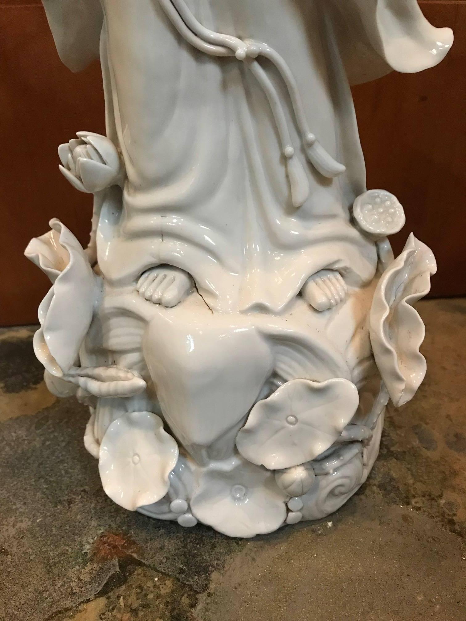Chinese Fine Dehua, Blanc de Chine, Quan Yin Porcelain Figure