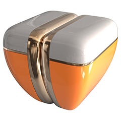 "Blanc Paris" Side Table with Bronze Details, Handmade, Istanbul