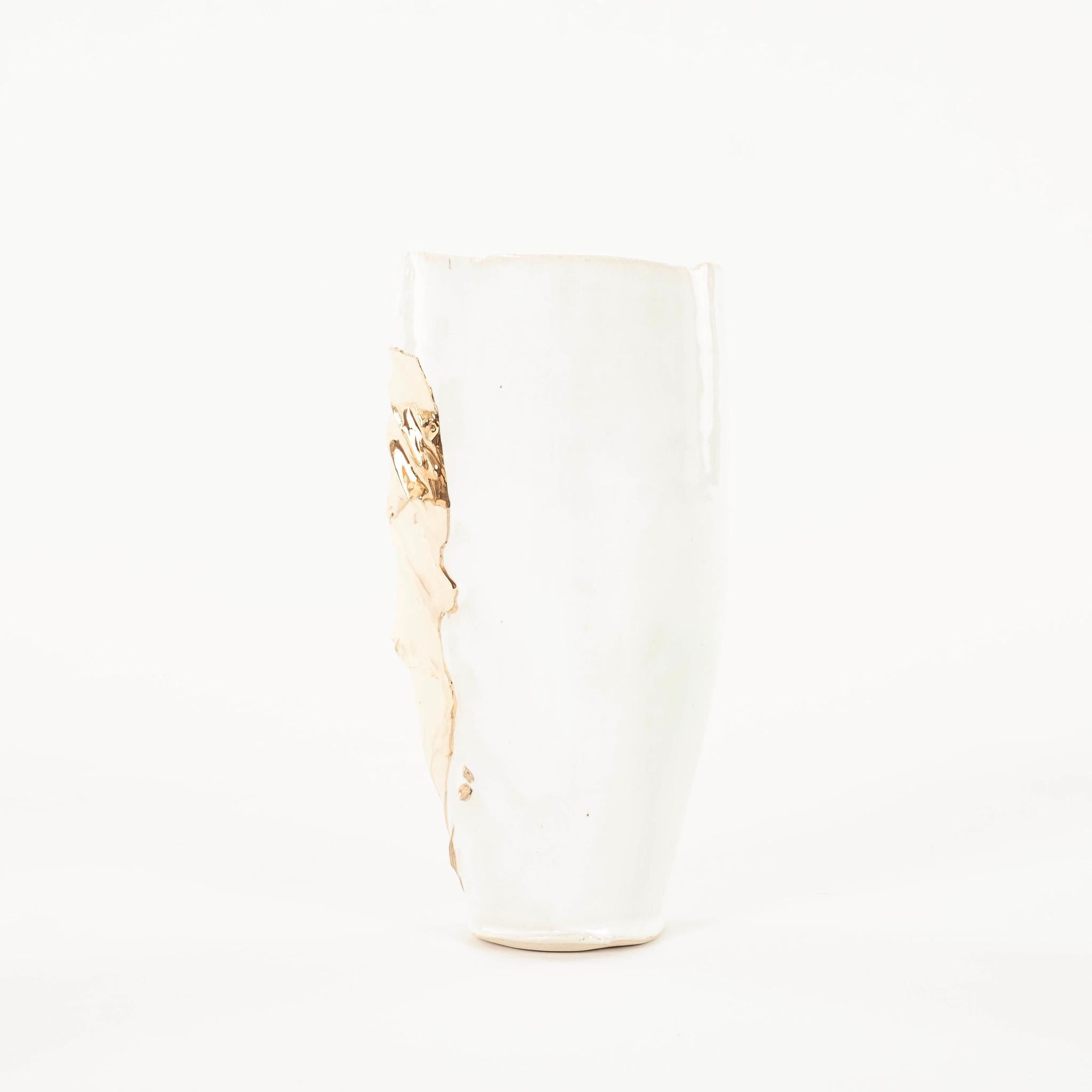 American Blanc Patisse Porcelain Vase Chase Gamblin For Sale