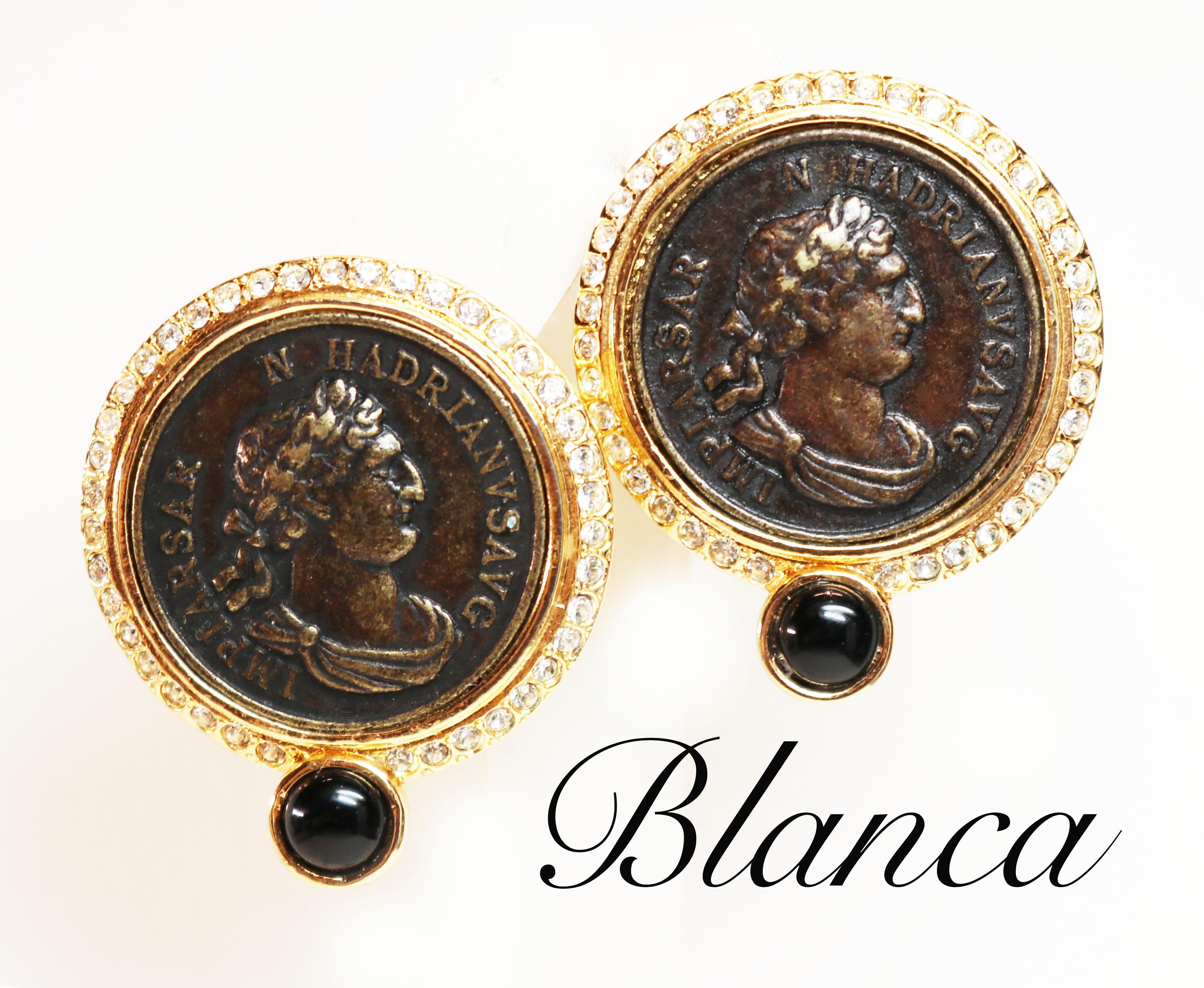 Blanca Greek Revival Medallion Cameo Clip-on Earrings im Angebot 2
