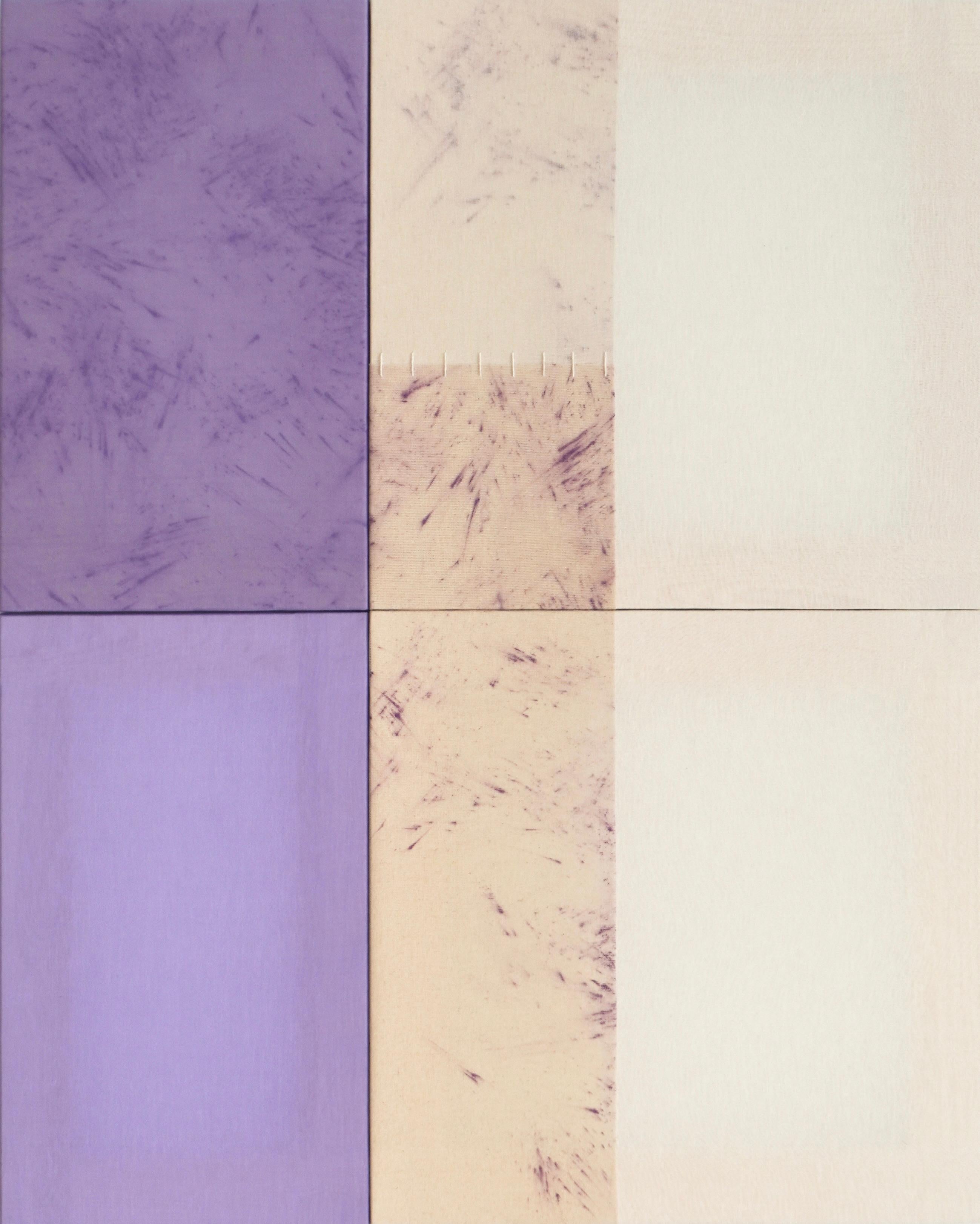 Abstract Artwork Violet Neutral Textured Abstract Composition by Blanca Nieto For Sale 5
