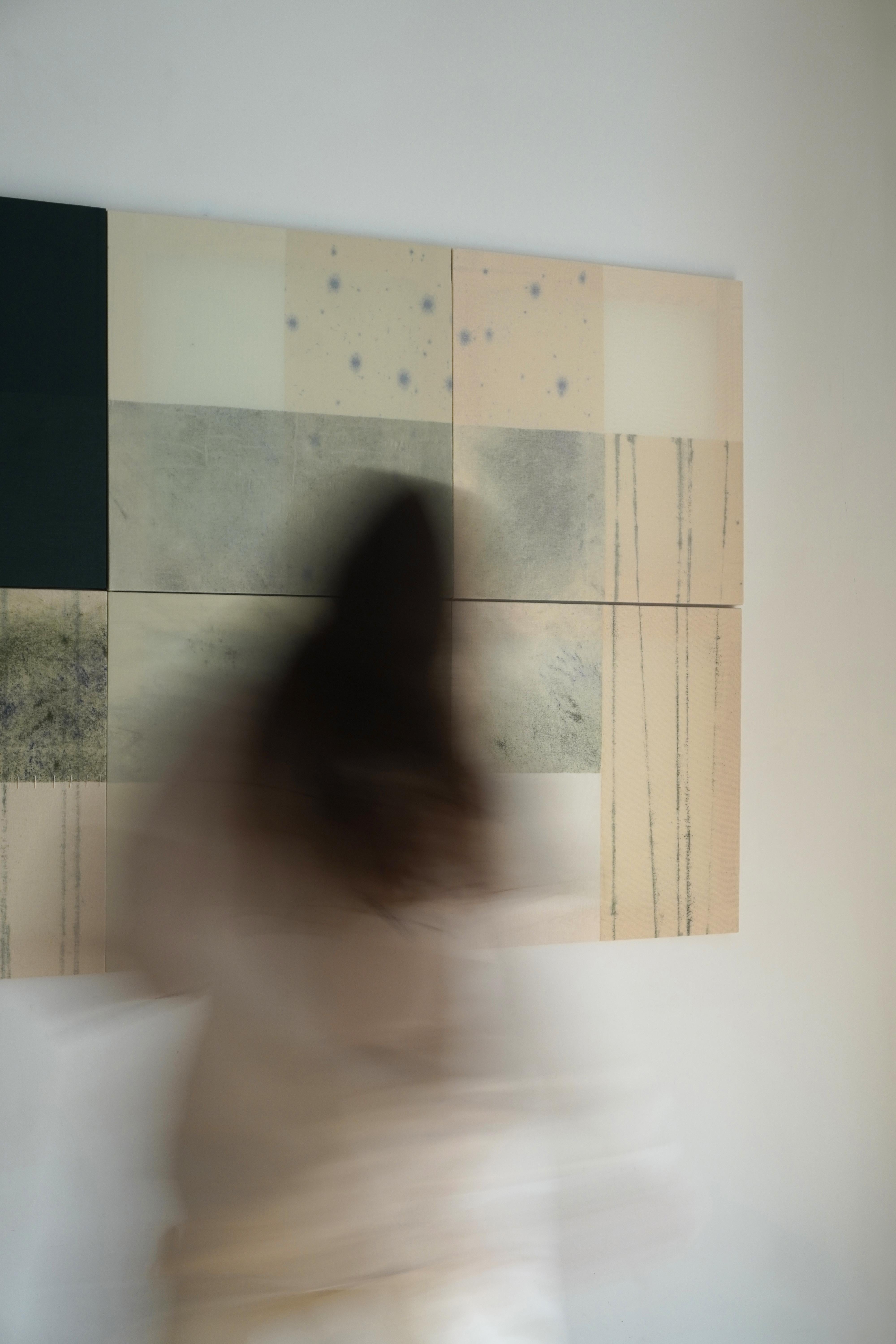 Abstract Artwork Violet Neutral Textured Abstract Composition by Blanca Nieto For Sale 7