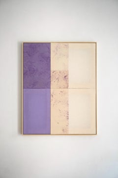 Abstraktes Kunstwerk Violett Neutrale Texturierte Abstrakte Komposition von Blanca Nieto