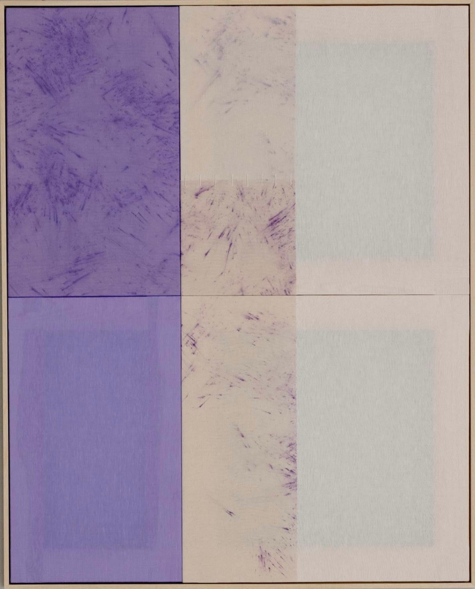 Œuvre d'art abstraite Composition abstraite texturée neutre et violette de Blanca Nieto