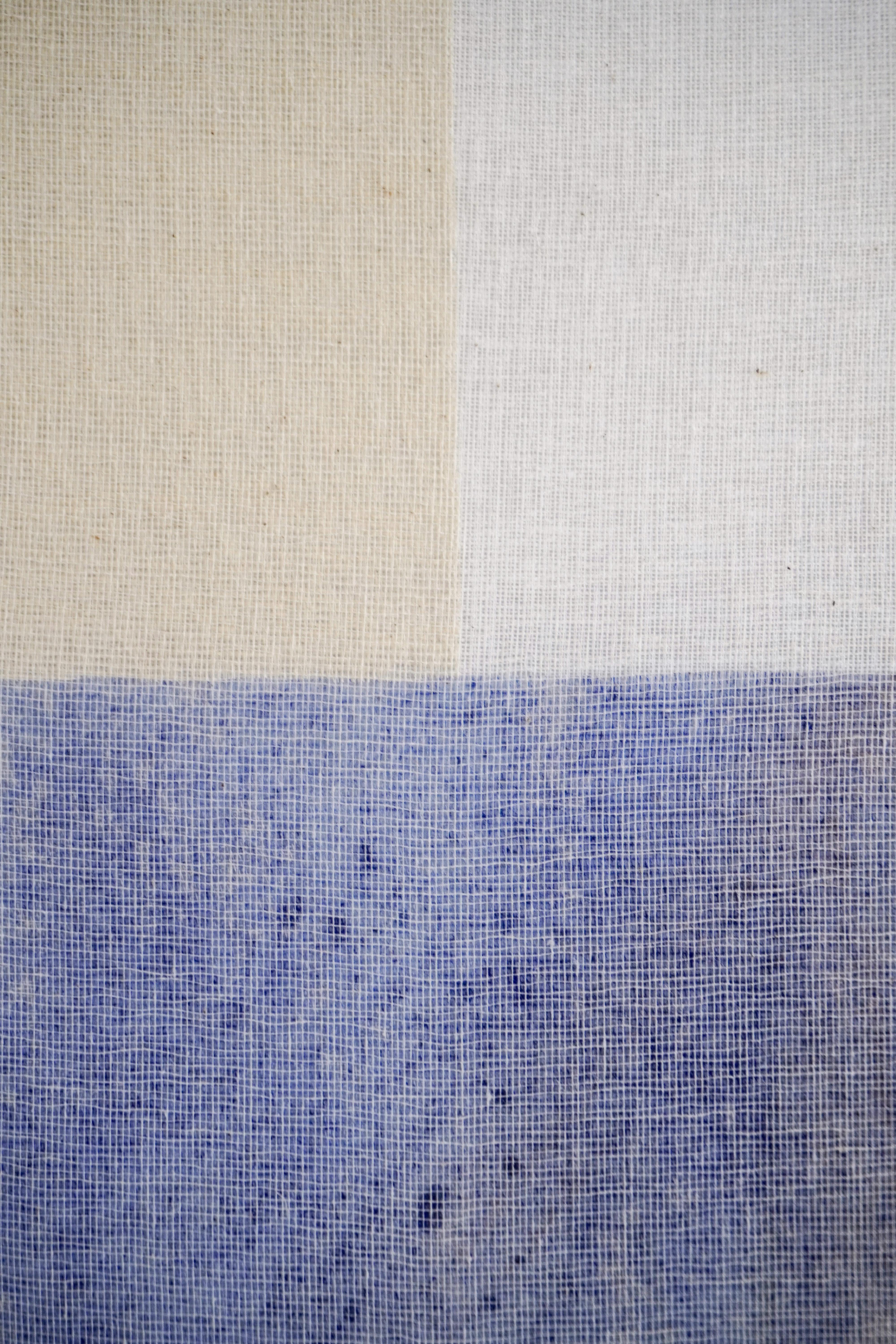 Minimal Geometric Abstract Composition in Blue and Neutrals by Blanca Nieto For Sale 3