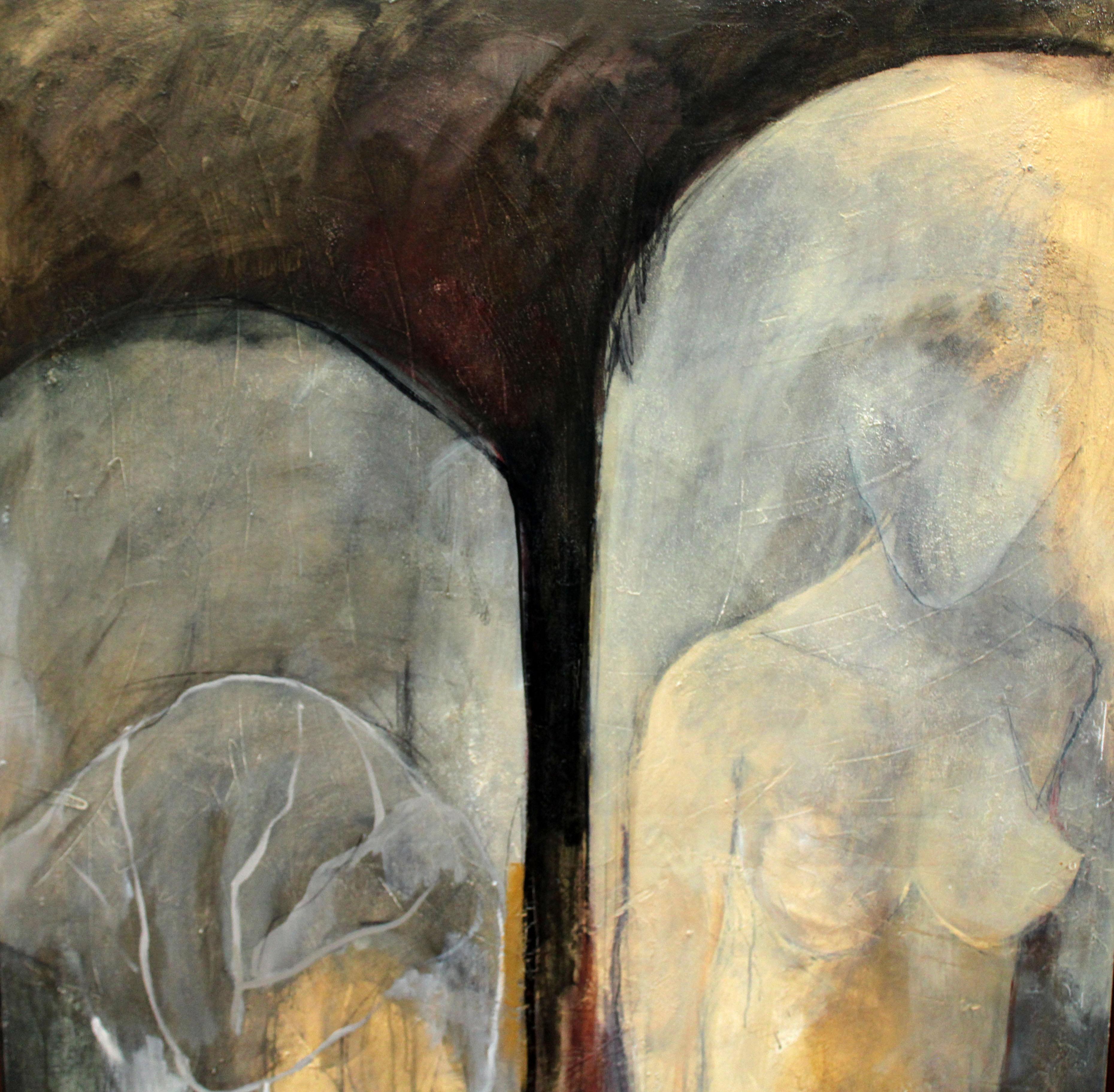 Entre la luz y la penumbra - Óleo sobre tela - 1987 - Modern Painting by Blanca Vernis Domenech