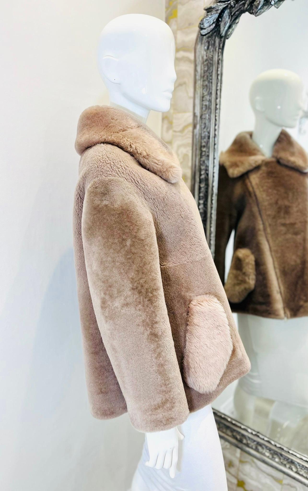 Blancha Sheepskin Teddy Coat In Excellent Condition For Sale In London, GB