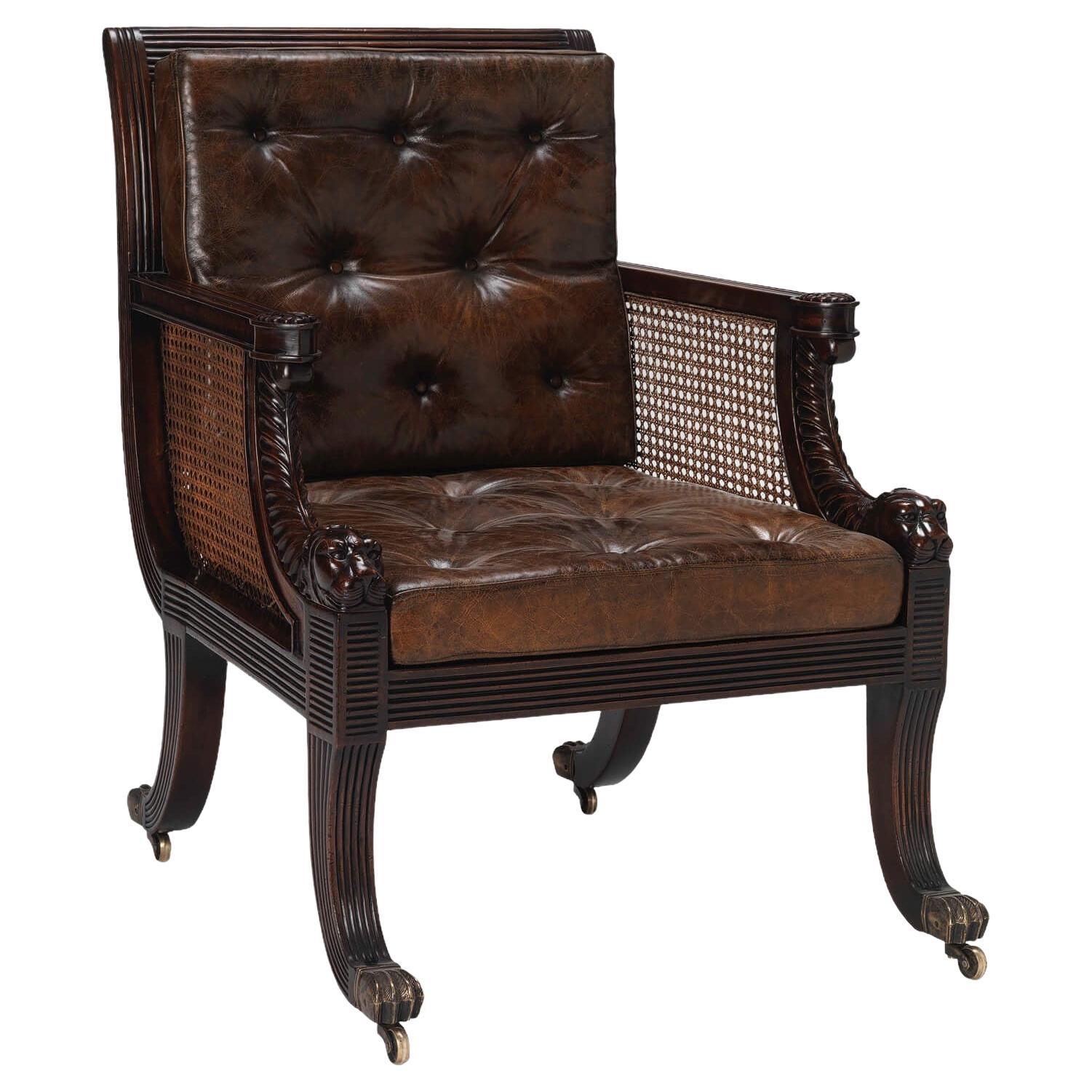 Blanchard Bergere Klismos Library Chair For Sale