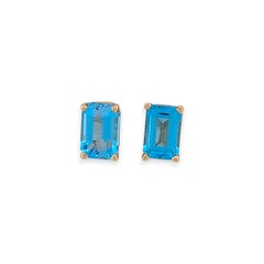 Blanche Pendientes de oro amarillo de 14k con topacio azul - 0.66ctw