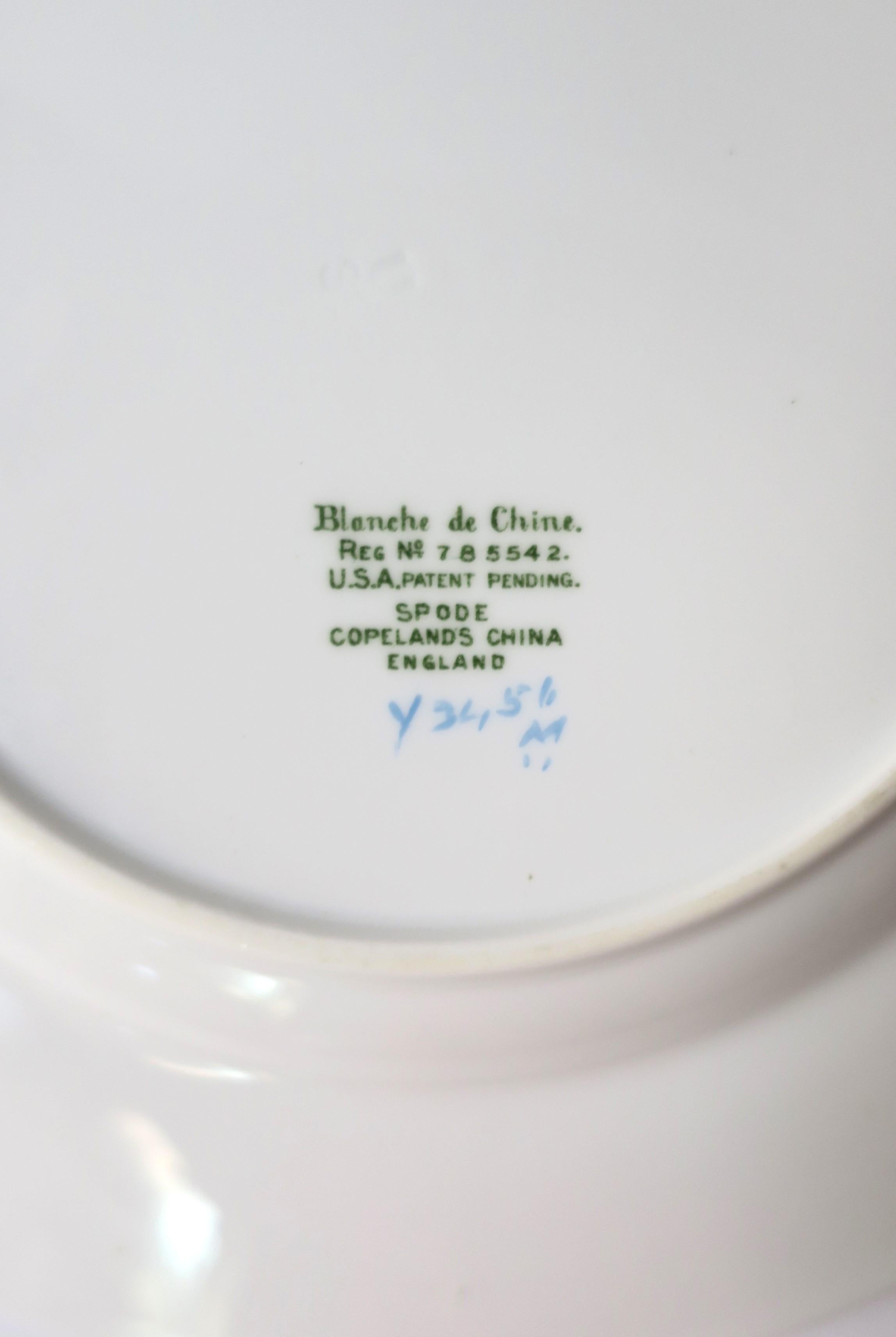 Blanche de Chine White Blue Geisha Porcelain Plates Spode Copelands, Set of 3 4