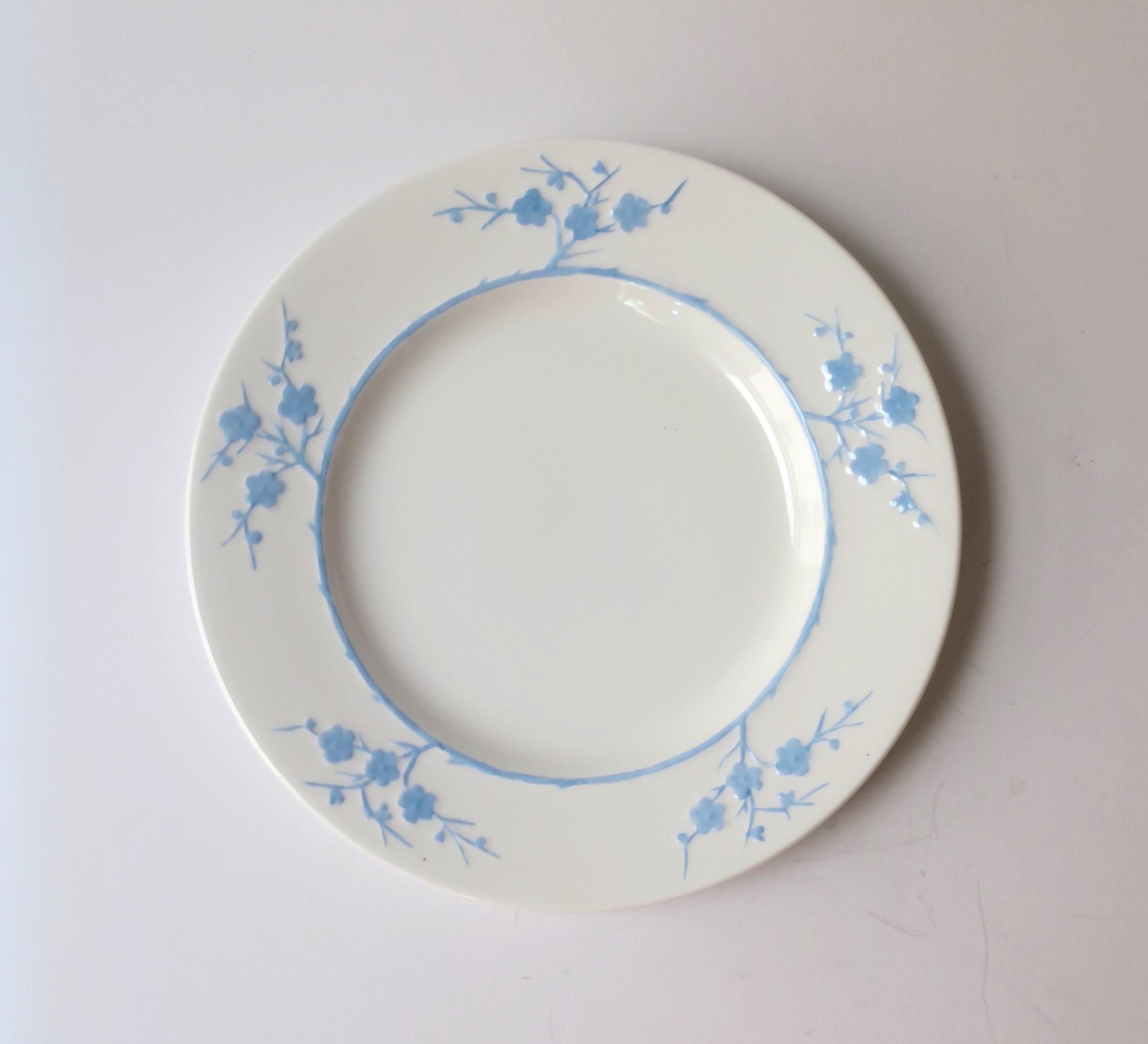 20th Century Blanche de Chine White Blue Geisha Porcelain Plates Spode Copelands, Set of 3