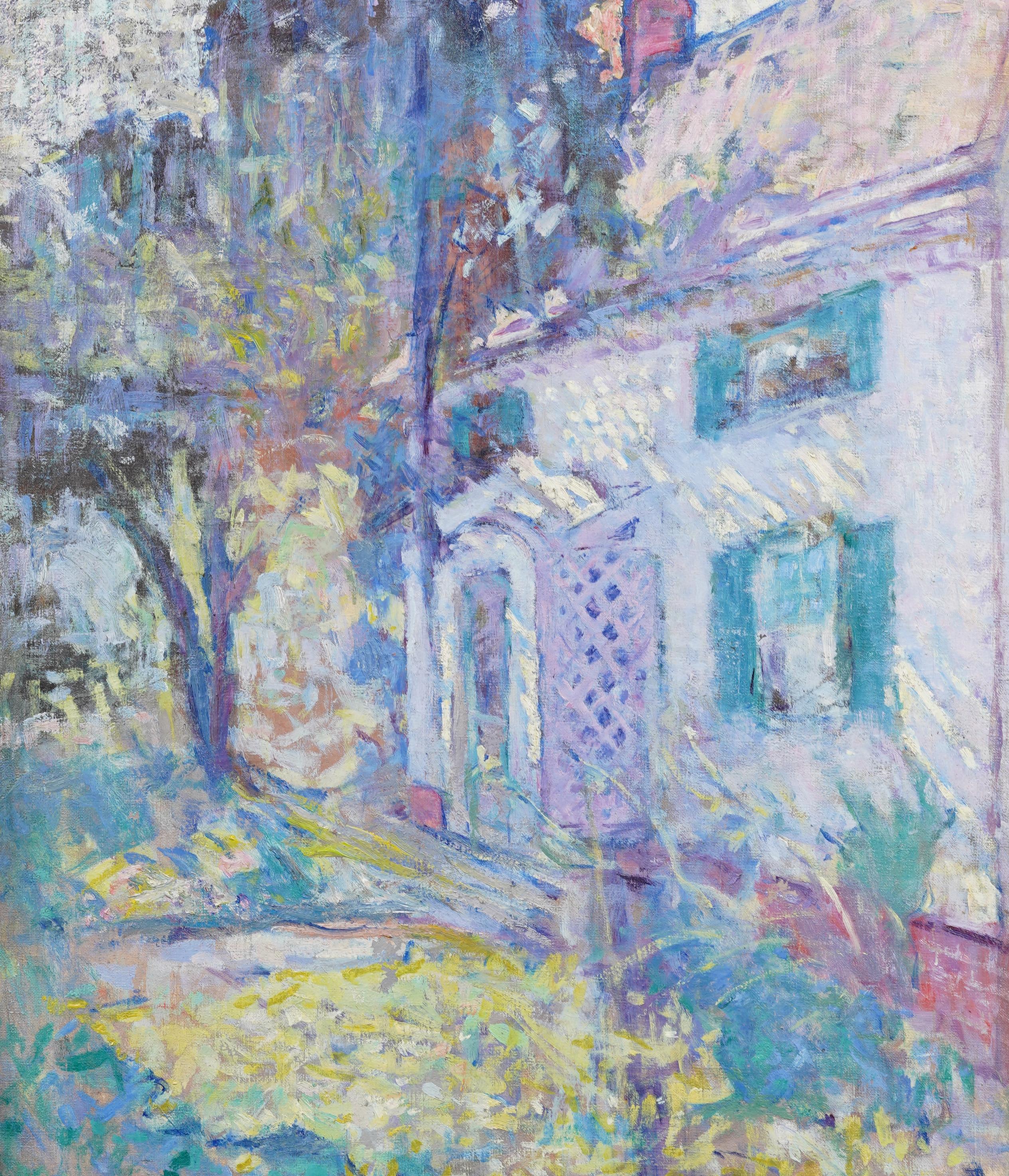 Antiguo Cuadro de Paisaje Impresionista Americano New Hope PA Exhibido Enmarcado en venta 1