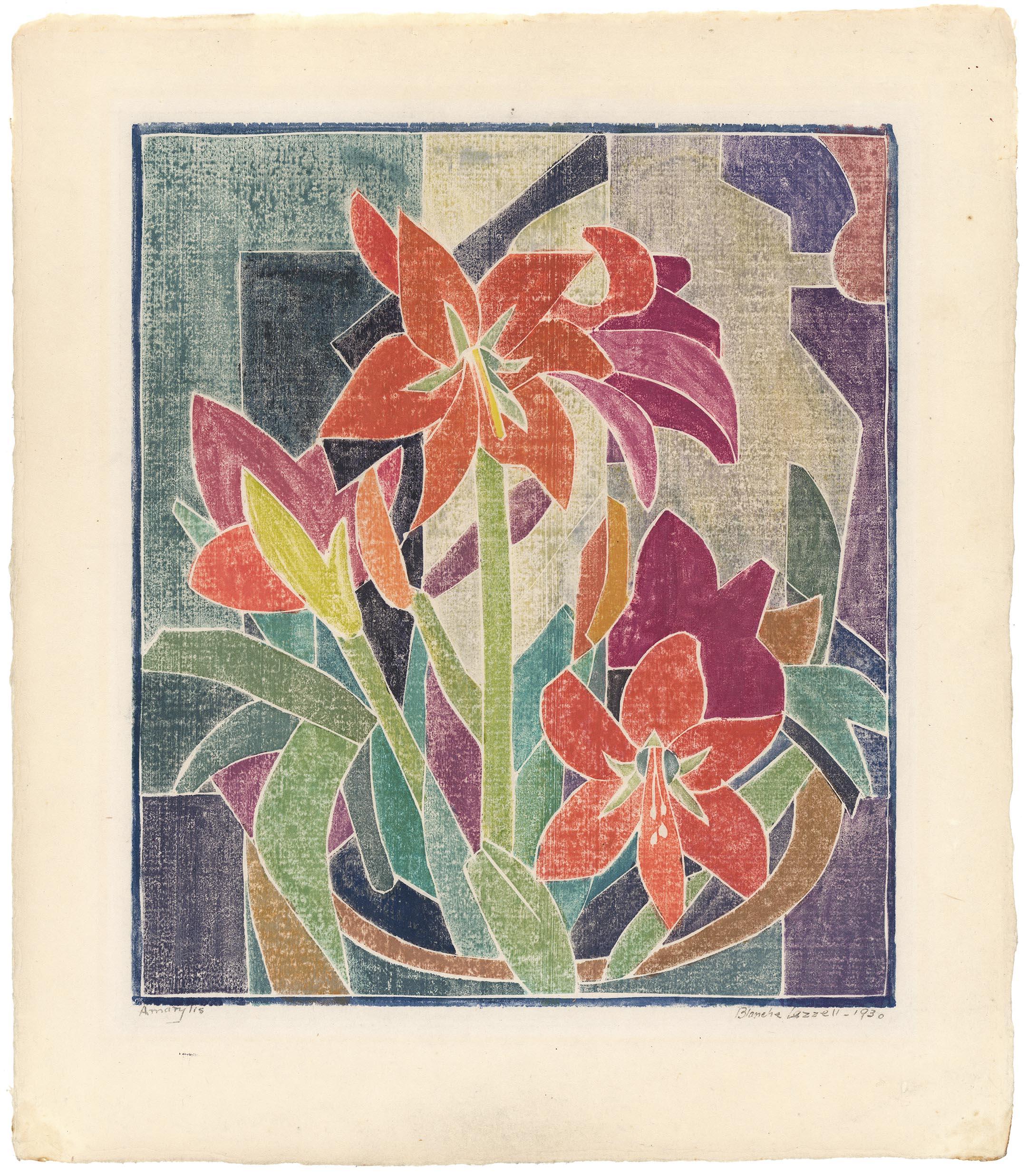 Amarylis [sic]. (Amaryllis). - Print by Blanche Lazzell