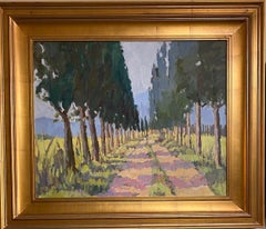Cypress Allee original French impressionist European landscape