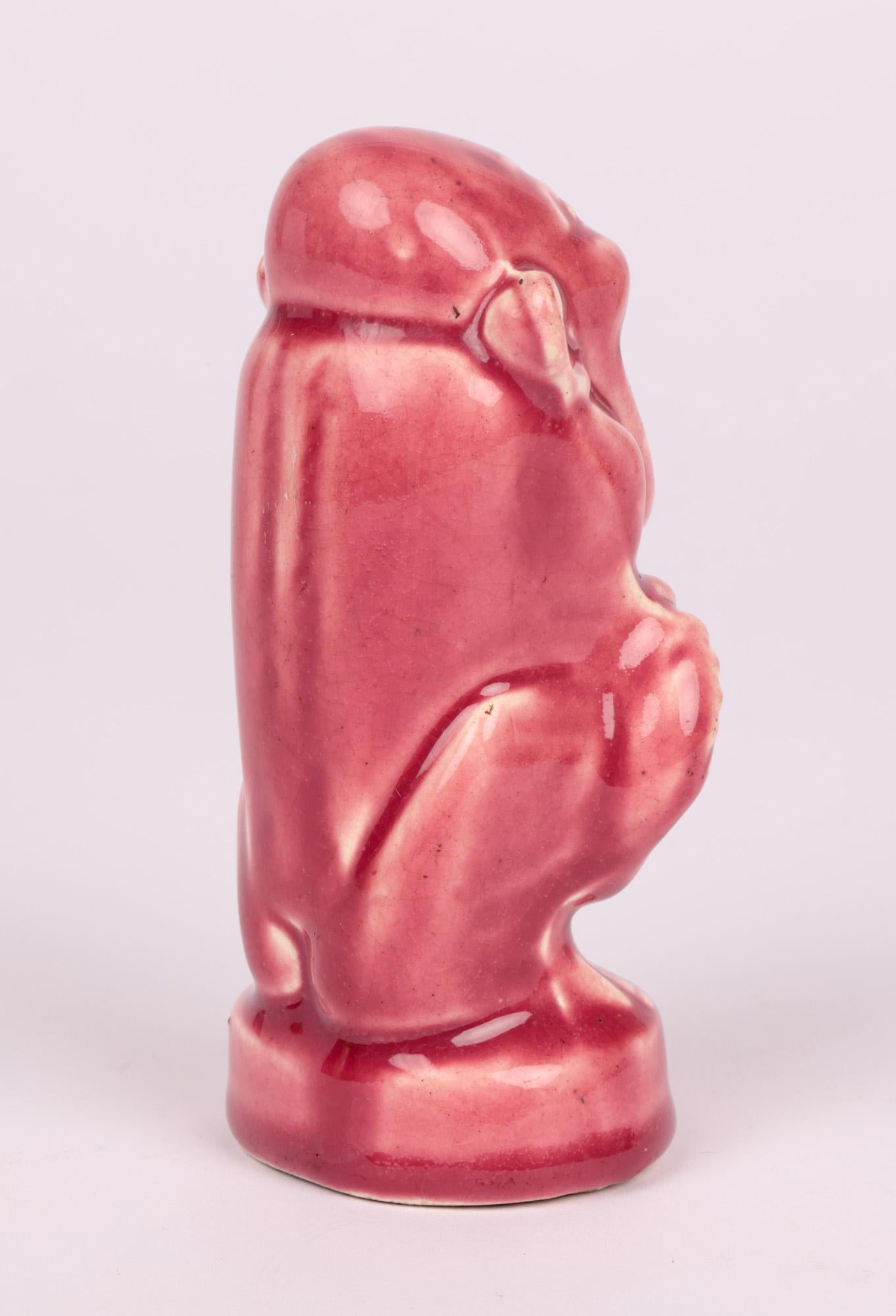 English Blanche Vulliamy Attributed Grotesque Pottery Match Holder