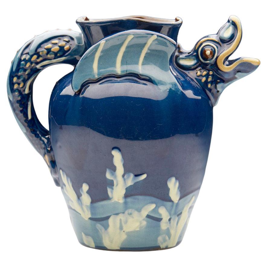 Blanche Vulliamy Longpark Torquay Art Nouveau Grotesque Dragon Pottery Ewer 