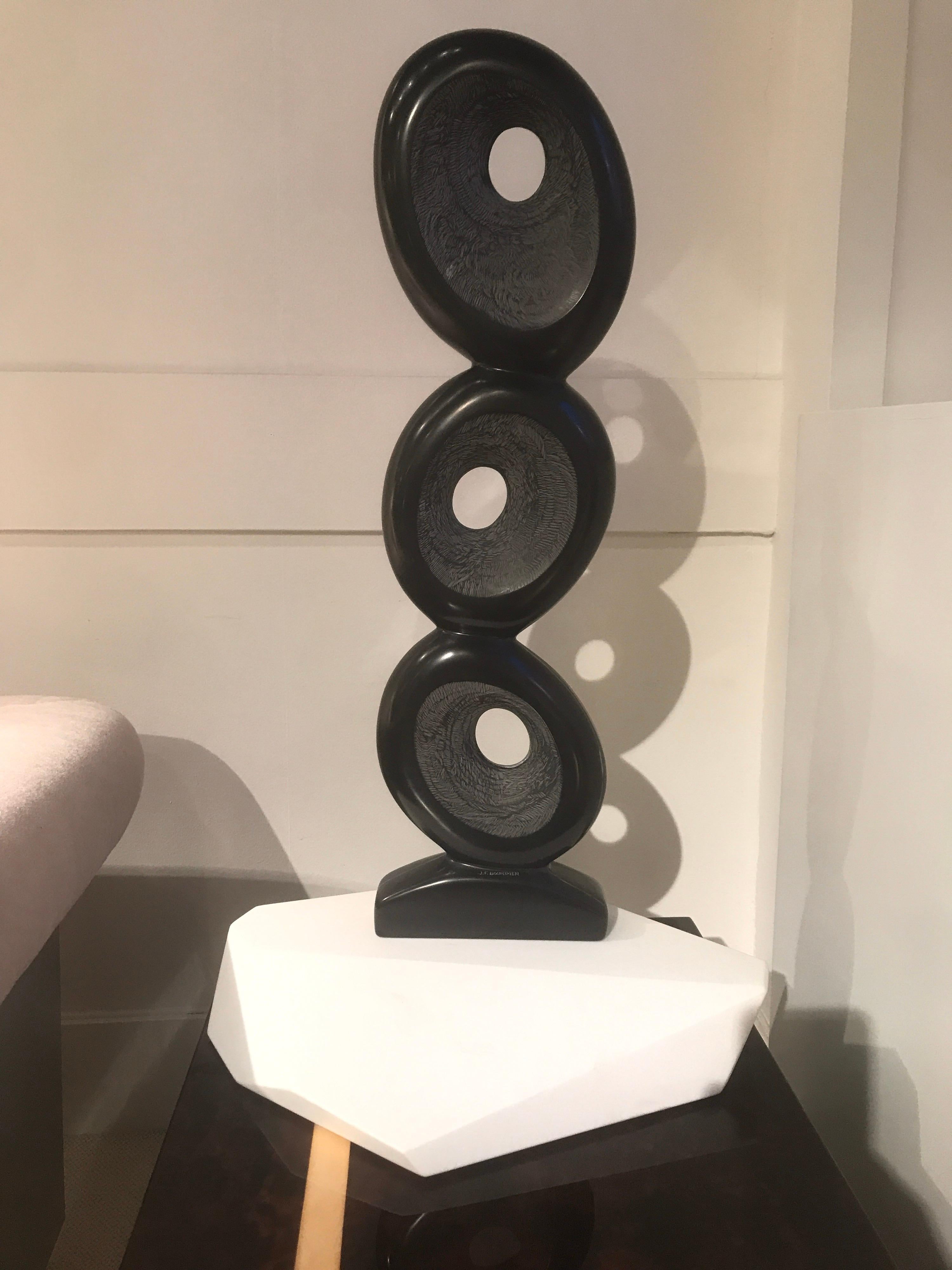 European Blanck Marble Sculpture by Jean Frederic Bourdier For Sale