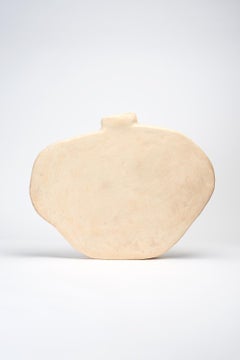 Organic Shape, Plain Light Beige Ceramic Large Vase by Willem Van Hooff