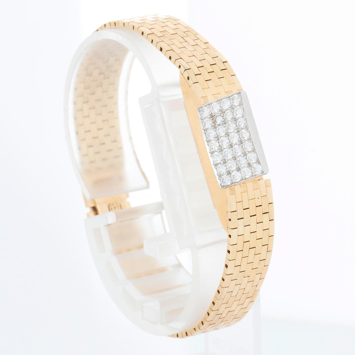 Women's Blancpain 14k Pave Diamond Gold Backwind 