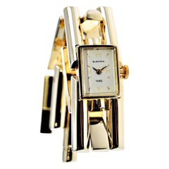Reloj Blancpain de oro amarillo macizo de 14 quilates con brazalete Art Déco para señora circa años 50