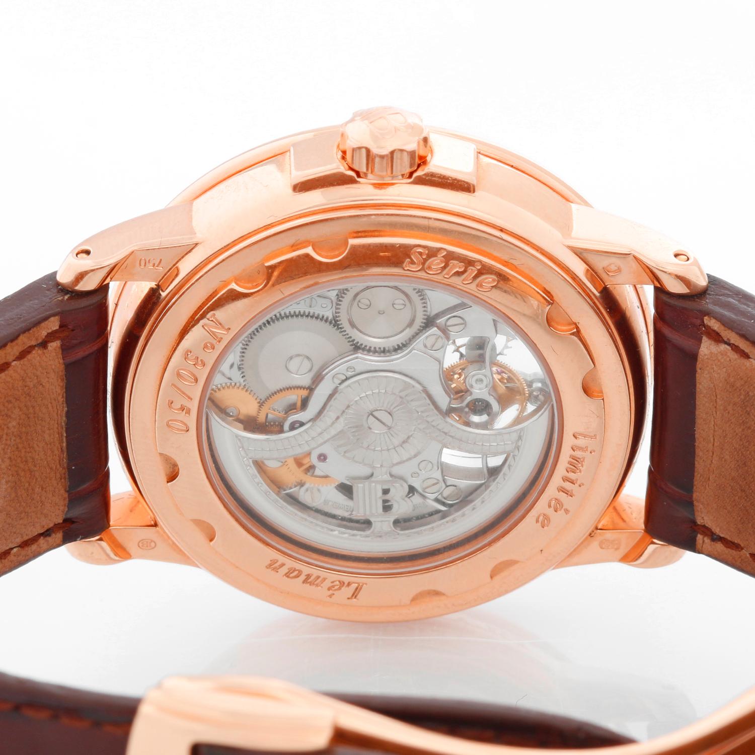 Men's Blancpain 18 Karat Rose Gold Leman Tourbillon Watch Ref. 2825