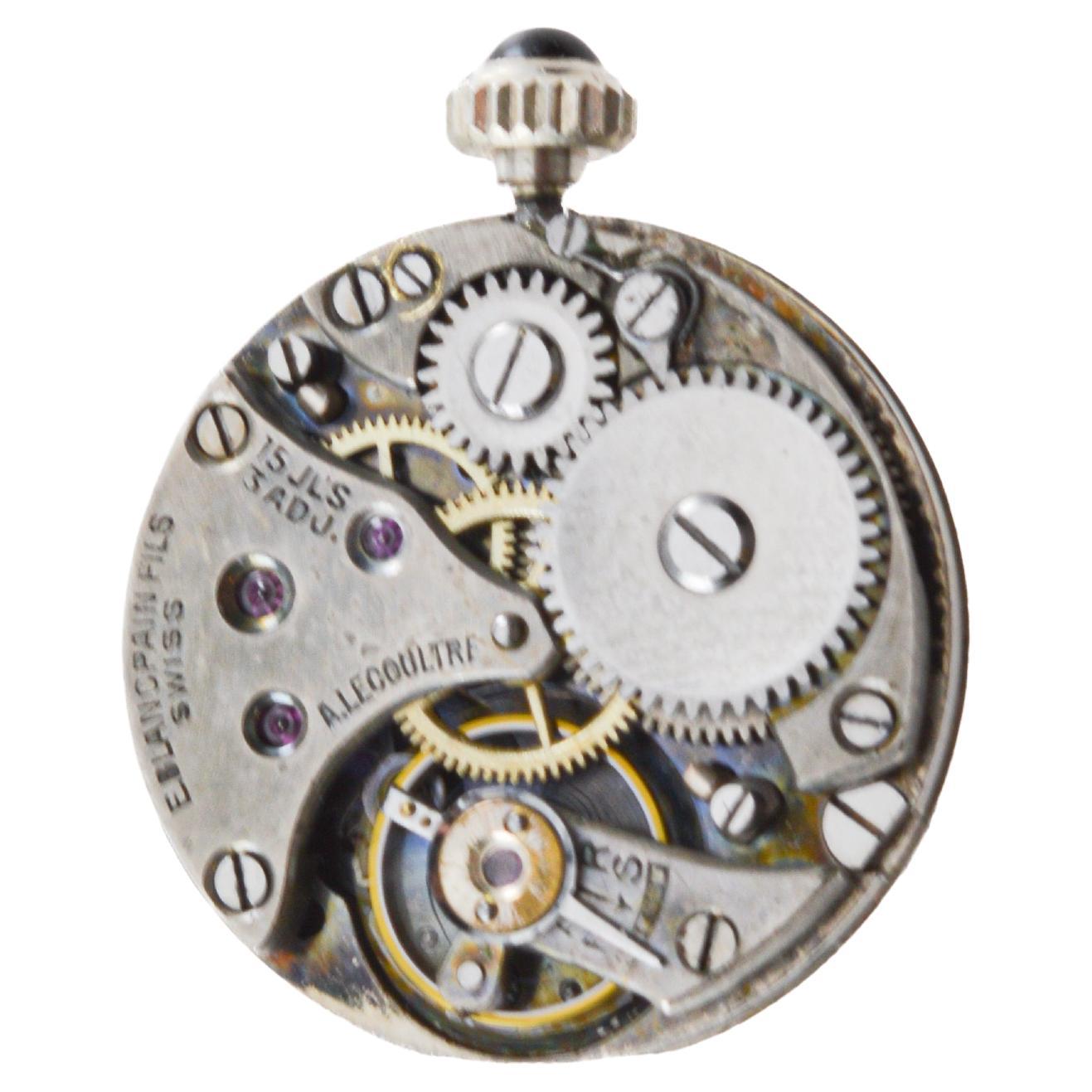 Blancpain 18Kt Massiv Weißgold Art Deco Damenuhr circa 1920's Handgravur 10