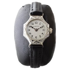 Blancpain 18Kt Massiv Weißgold Art Deco Damenuhr circa 1920's Handgravur