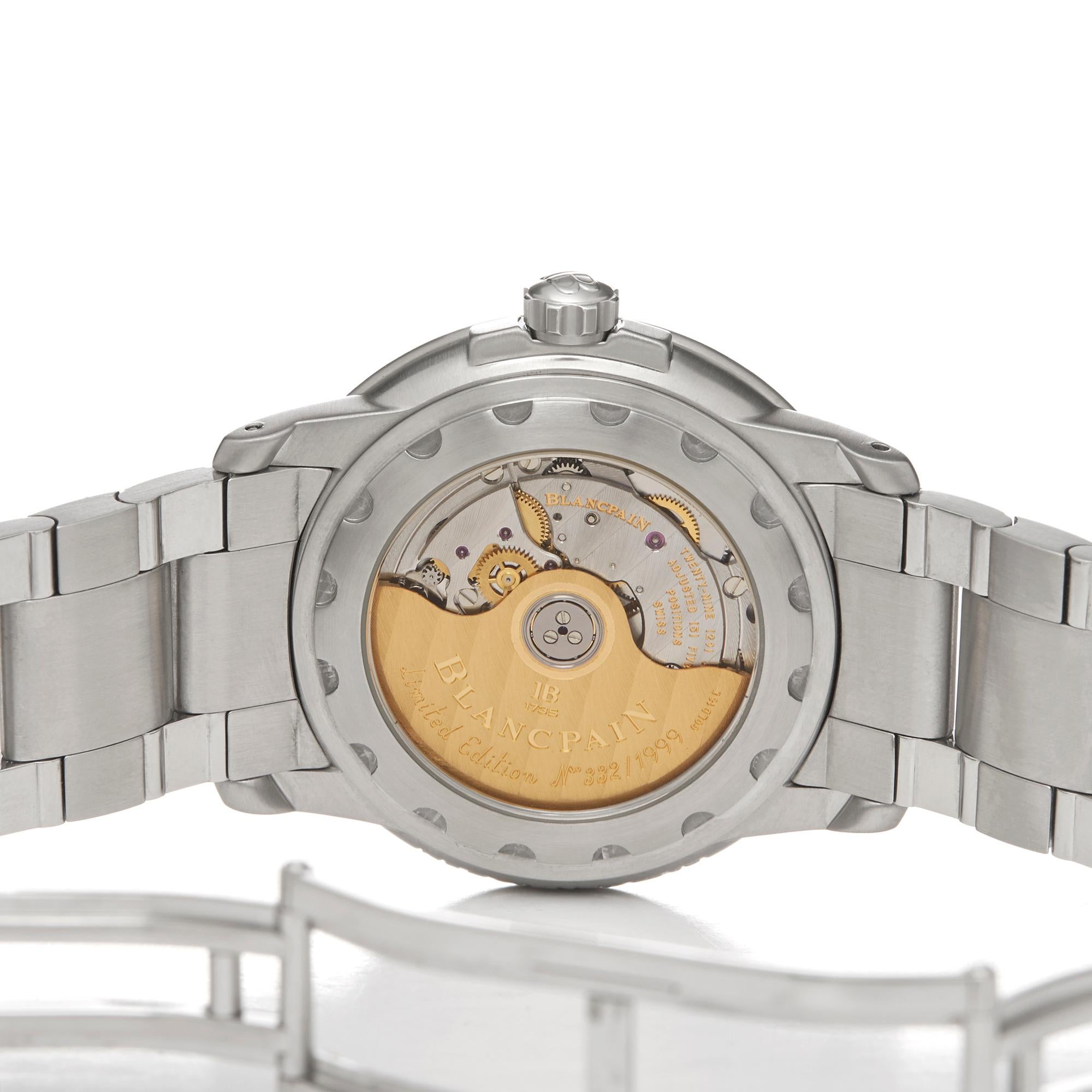 Blancpain Aqua Lung Hundred Hours Stainless Steel 2100-1130A-71 In Excellent Condition In Bishops Stortford, Hertfordshire