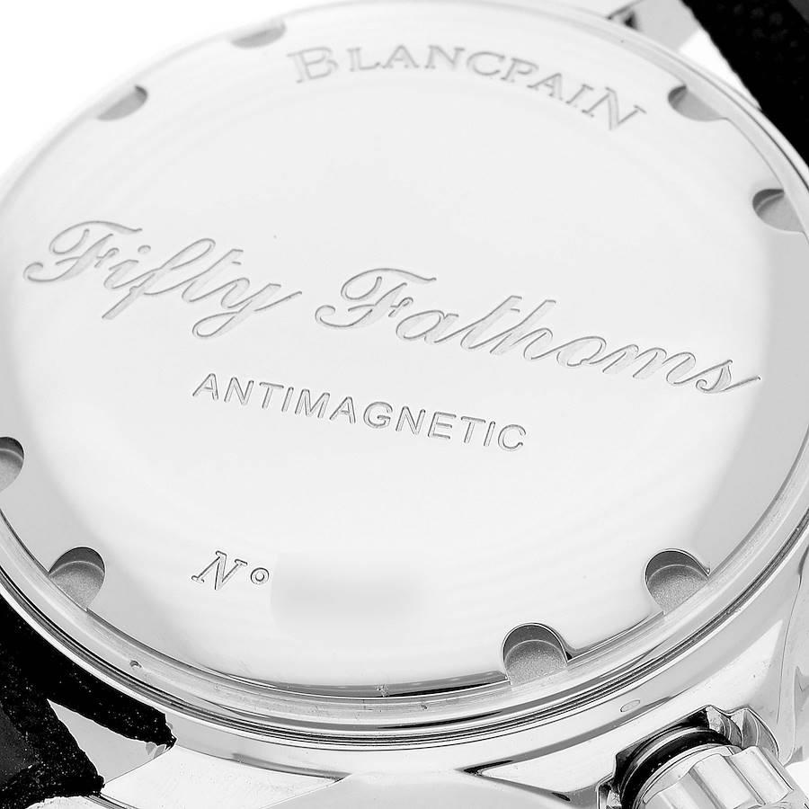 Blancpain Fifty Fathoms Automatic Steel Black Dial Mens Watch 5015 Box Card In Excellent Condition In Atlanta, GA
