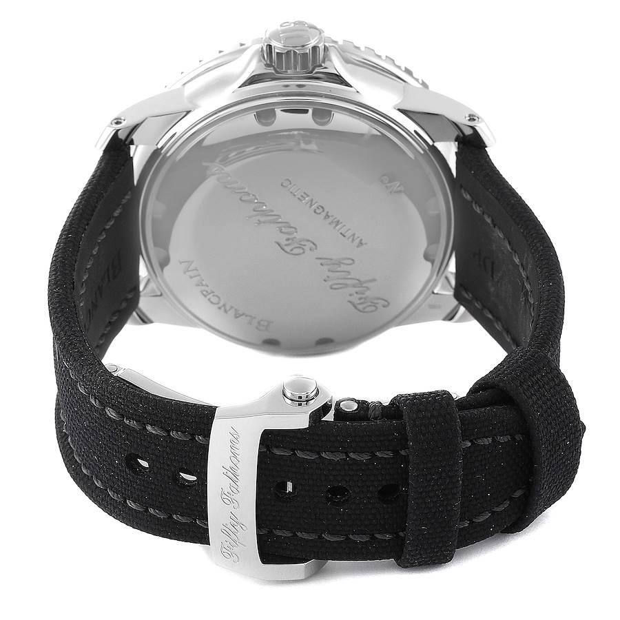 Men's Blancpain Fifty Fathoms Automatic Steel Black Dial Mens Watch 5015 Box Card