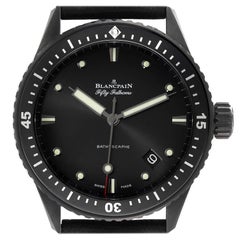 Blancpain Fifty Fathoms Bathyscaphe Schwarze Keramik-Herrenuhr 5000 Box Card