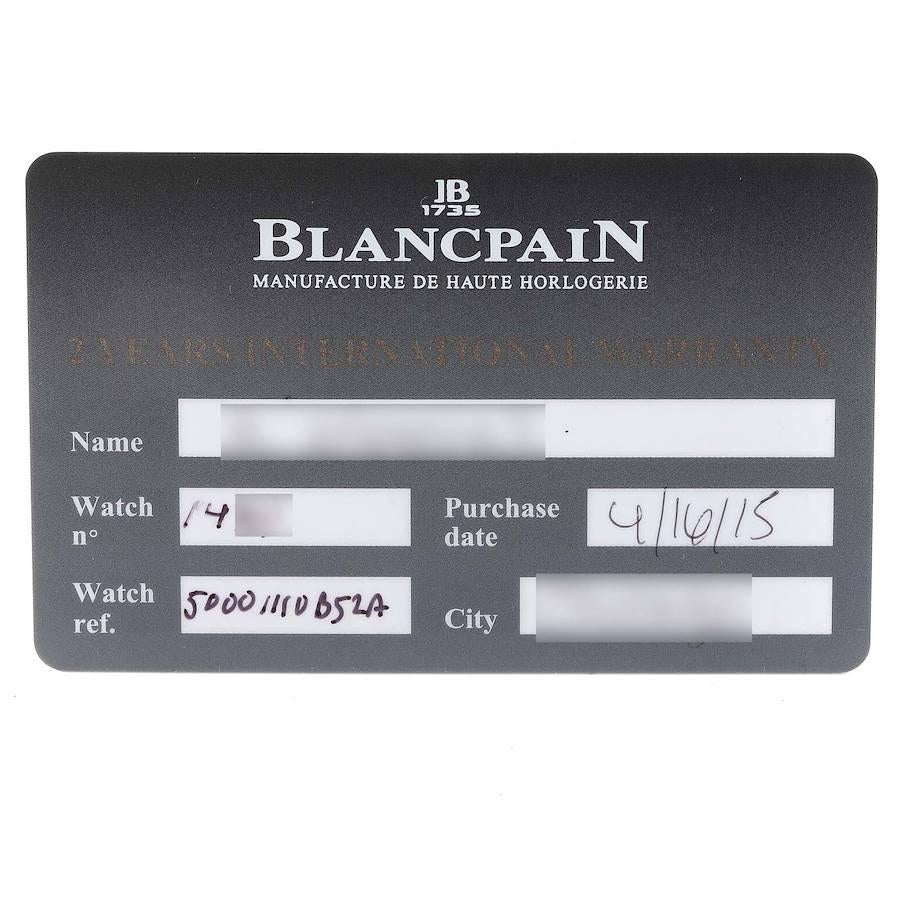 Blancpain Fifty Fathoms Bathyscaphe Ceramic Gray Dial Mens Watch 5000 Box Card 6